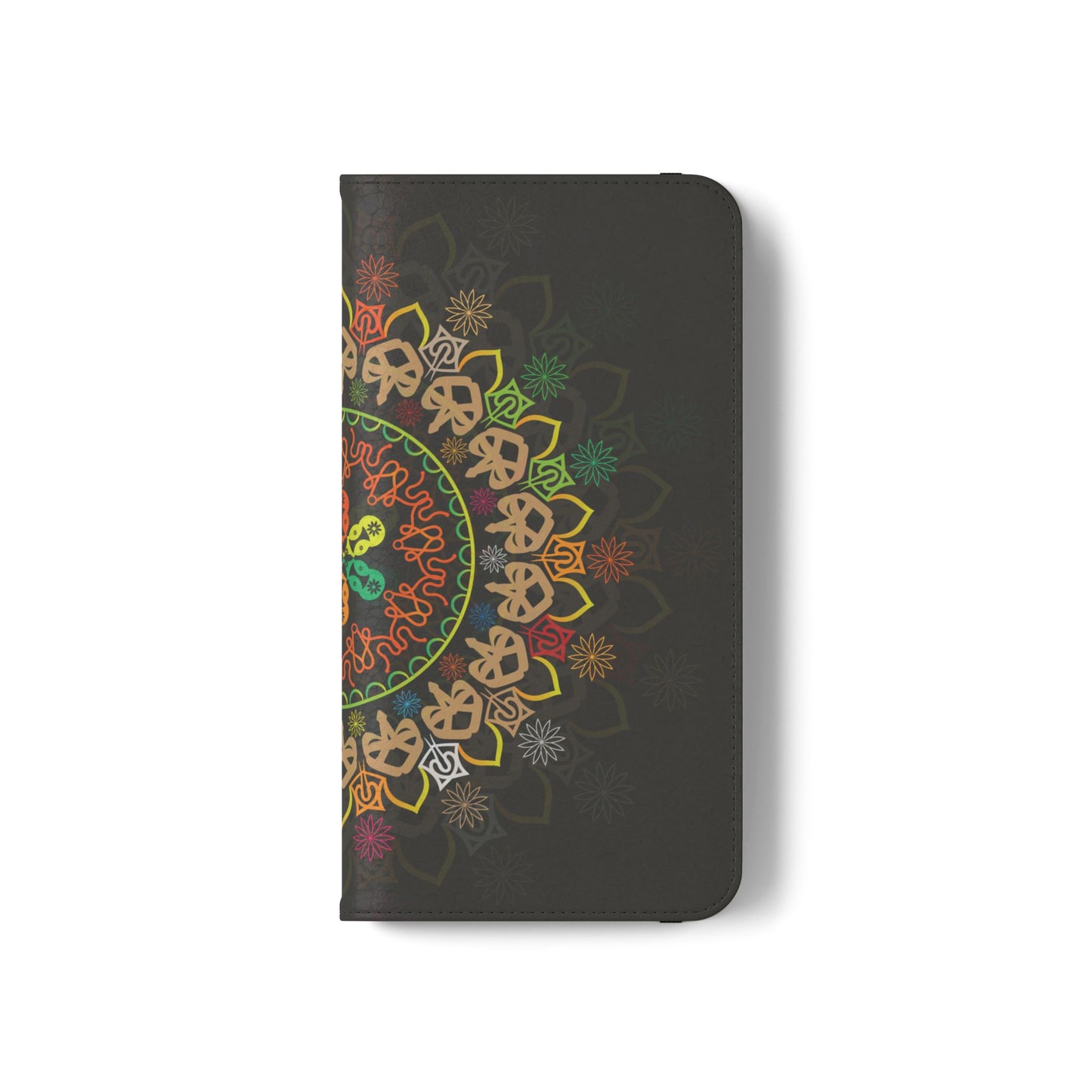 Colorful Mandala Flip Case for Phone, Bohemian Style Wallet Cover, Unique Gift for Her, Vibrant Phone Accessories, Eco-Friendly Protection