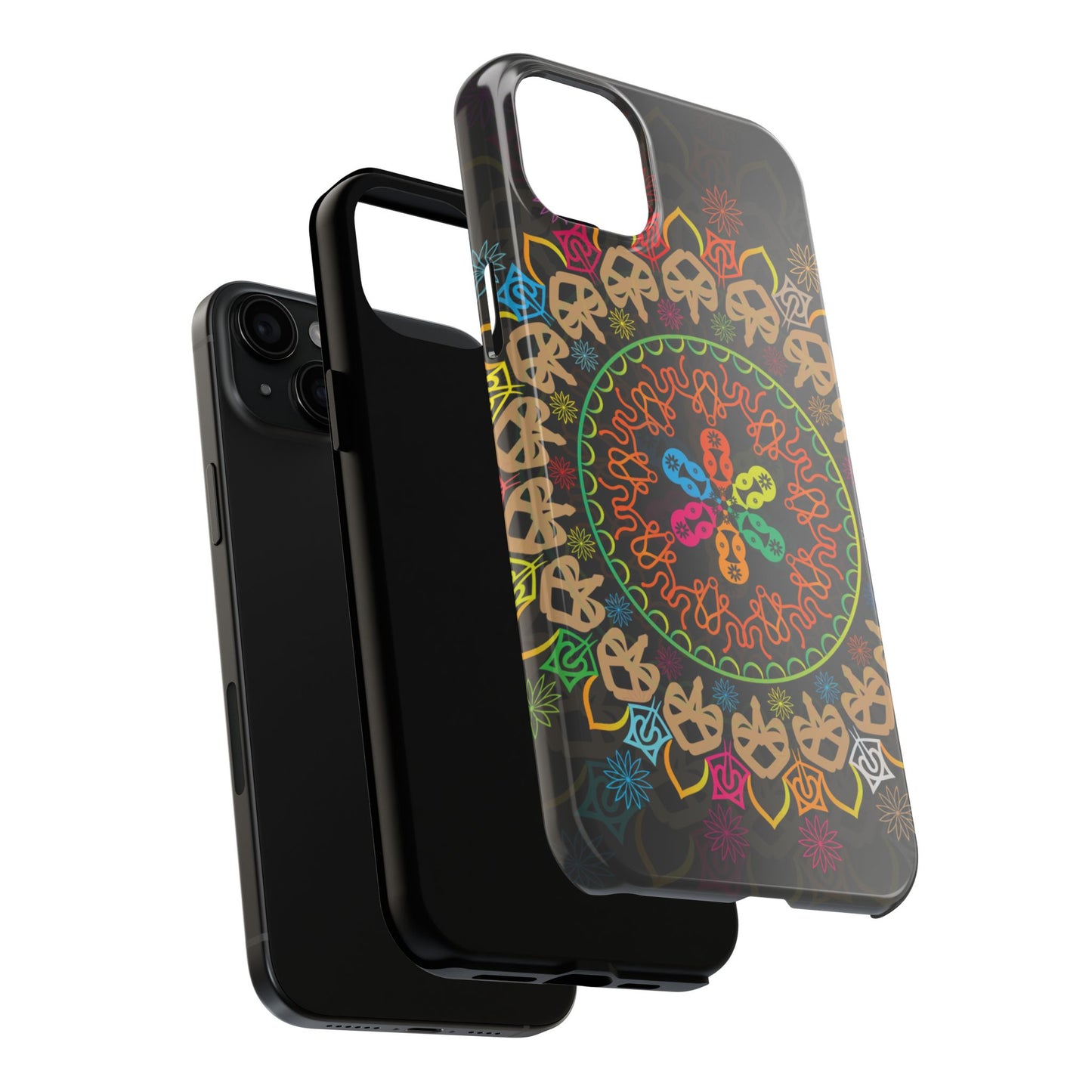 Colorful Mandala Tough Phone Cases - Vibrant Protection for Your Device, Gift for Art Lovers, Boho Style, Unique Phone Accessories