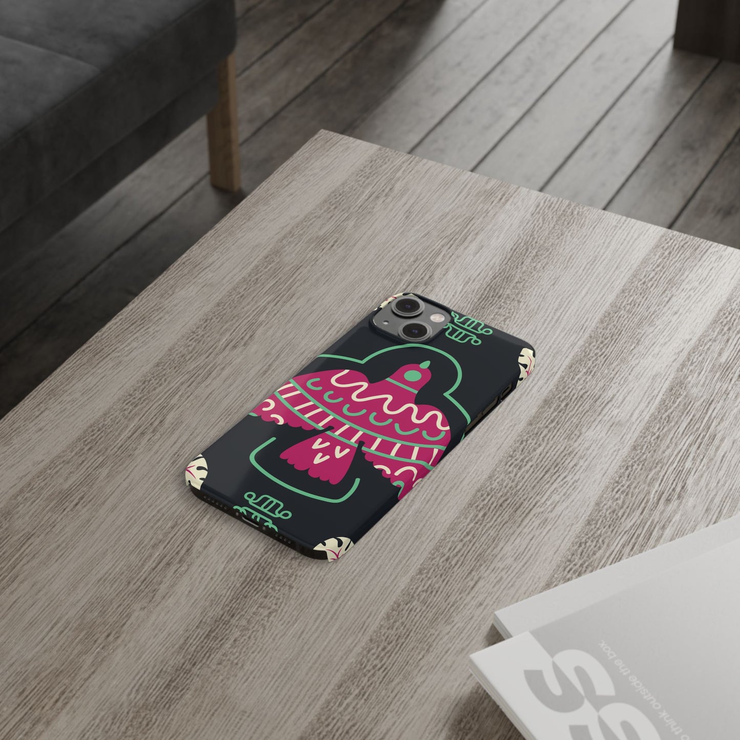 Colorful Bird Slim Phone Case, Bohemian Style Phone Cover, Gift for Nature Lovers, Unique Bird Design, Trendy Mobile Accessory