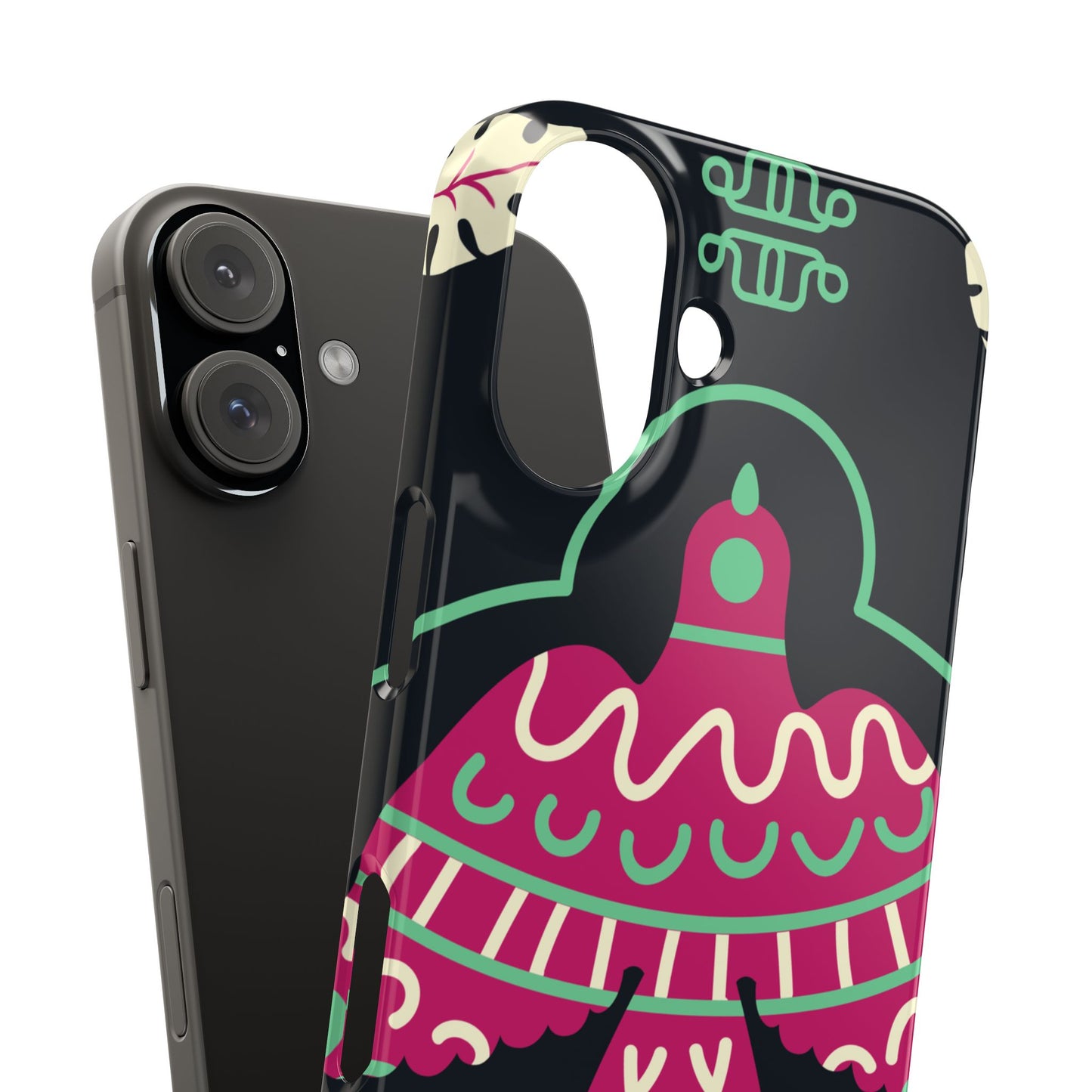 Colorful Bird Slim Phone Case, Bohemian Style Phone Cover, Gift for Nature Lovers, Unique Bird Design, Trendy Mobile Accessory