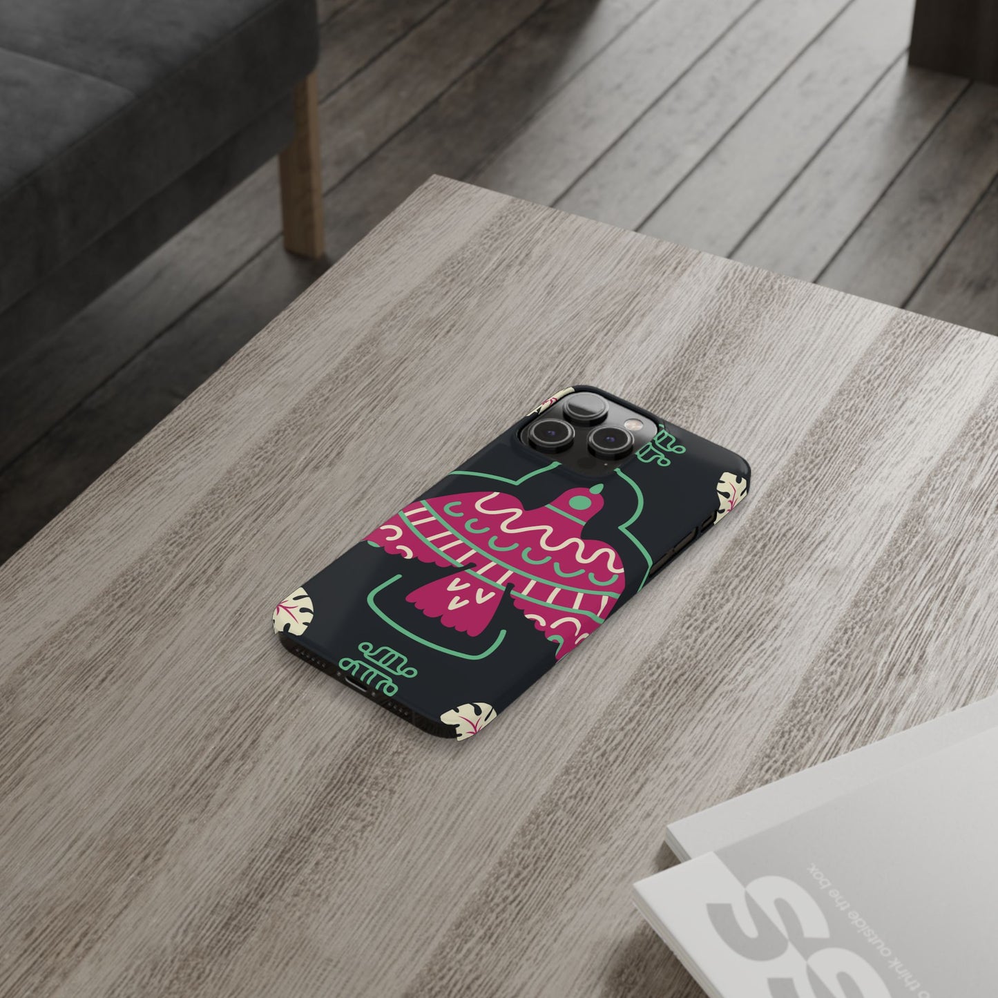Colorful Bird Slim Phone Case, Bohemian Style Phone Cover, Gift for Nature Lovers, Unique Bird Design, Trendy Mobile Accessory