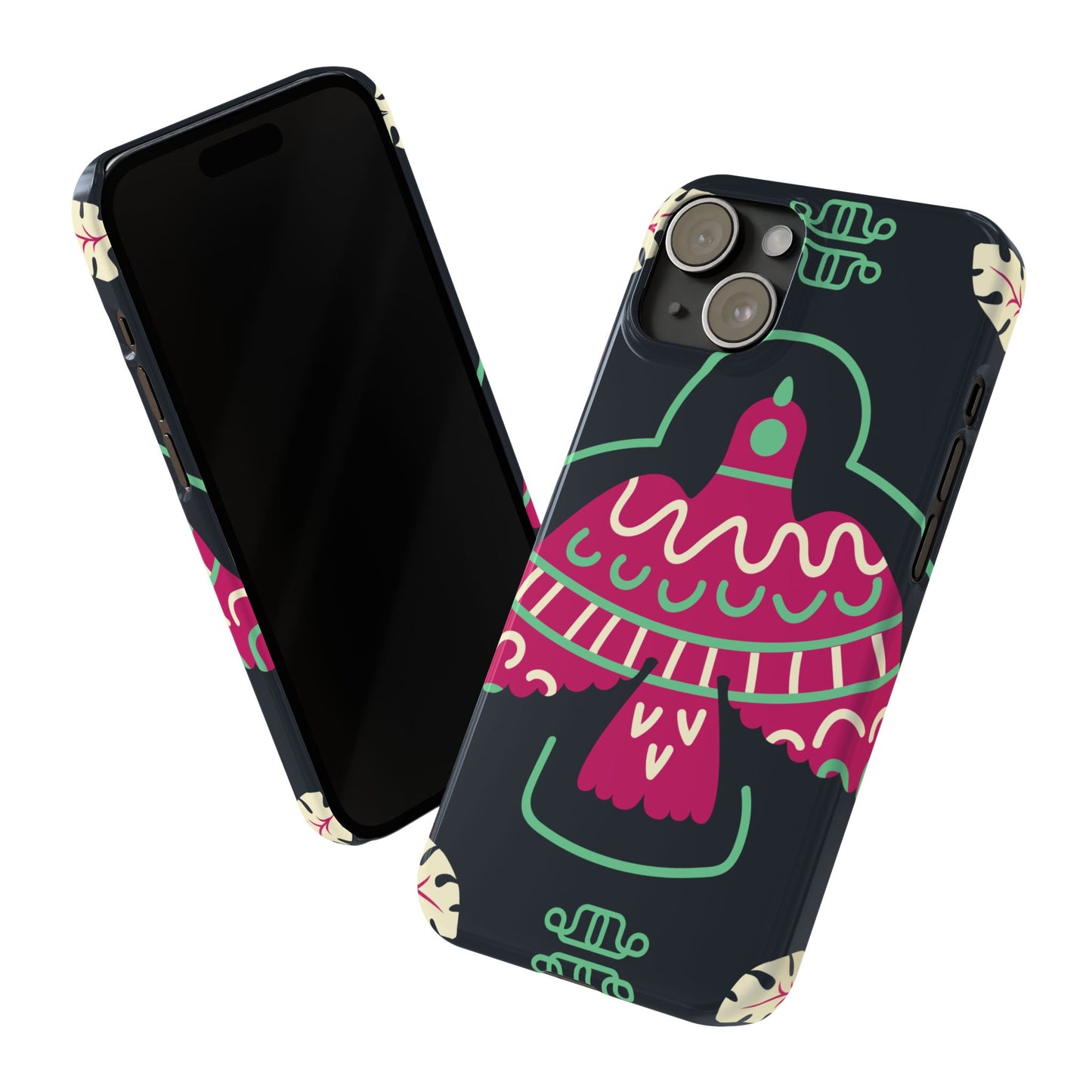 Colorful Bird Slim Phone Case, Bohemian Style Phone Cover, Gift for Nature Lovers, Unique Bird Design, Trendy Mobile Accessory