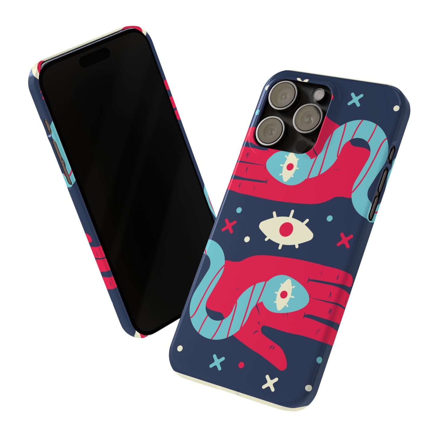 Colorful Abstract Slim Phone Cases, Trendy Phone Covers, Unique Gifts for Her, Artistic Mobile Accessories, Eye-Catching Phone Designs