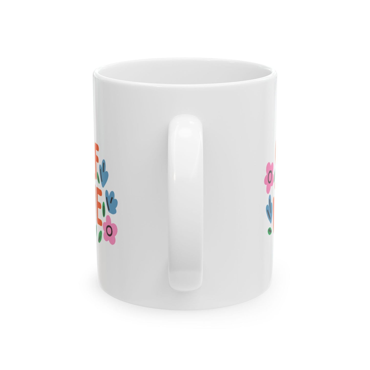 Self Love Floral Ceramic Mug | Inspire Kindness, Gift for Friends, Motivational Coffee Mug, Self-Care Reminder, Perfect for Birthdays