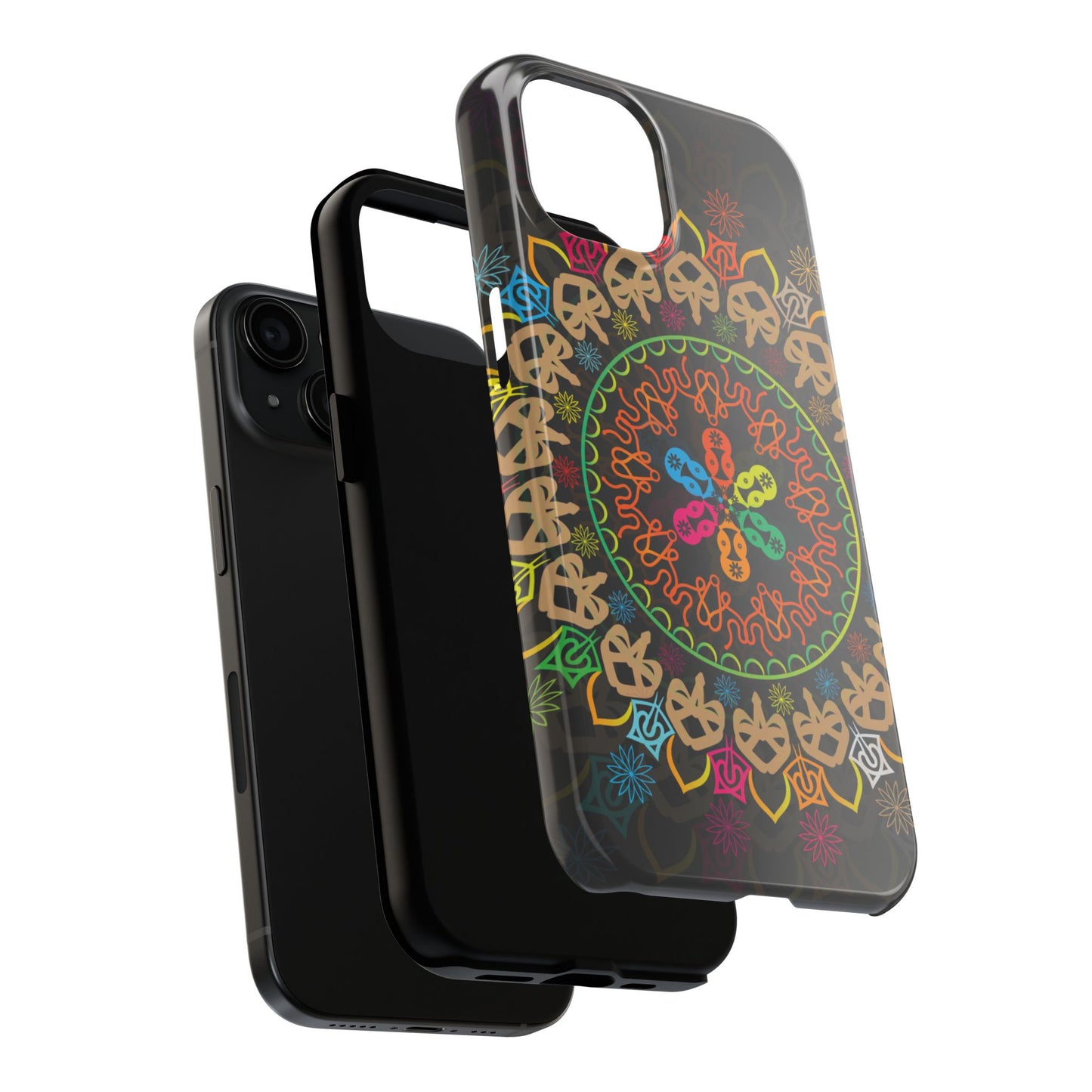Colorful Mandala Tough Phone Cases - Vibrant Protection for Your Device, Gift for Art Lovers, Boho Style, Unique Phone Accessories