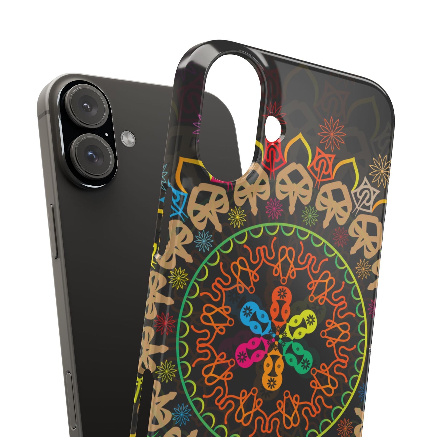 Tropical Mandala Phone Case, Colorful Slim Phone Case, Trendy Phone Cover, Artistic Gift, Eco-Friendly Phone Accessory