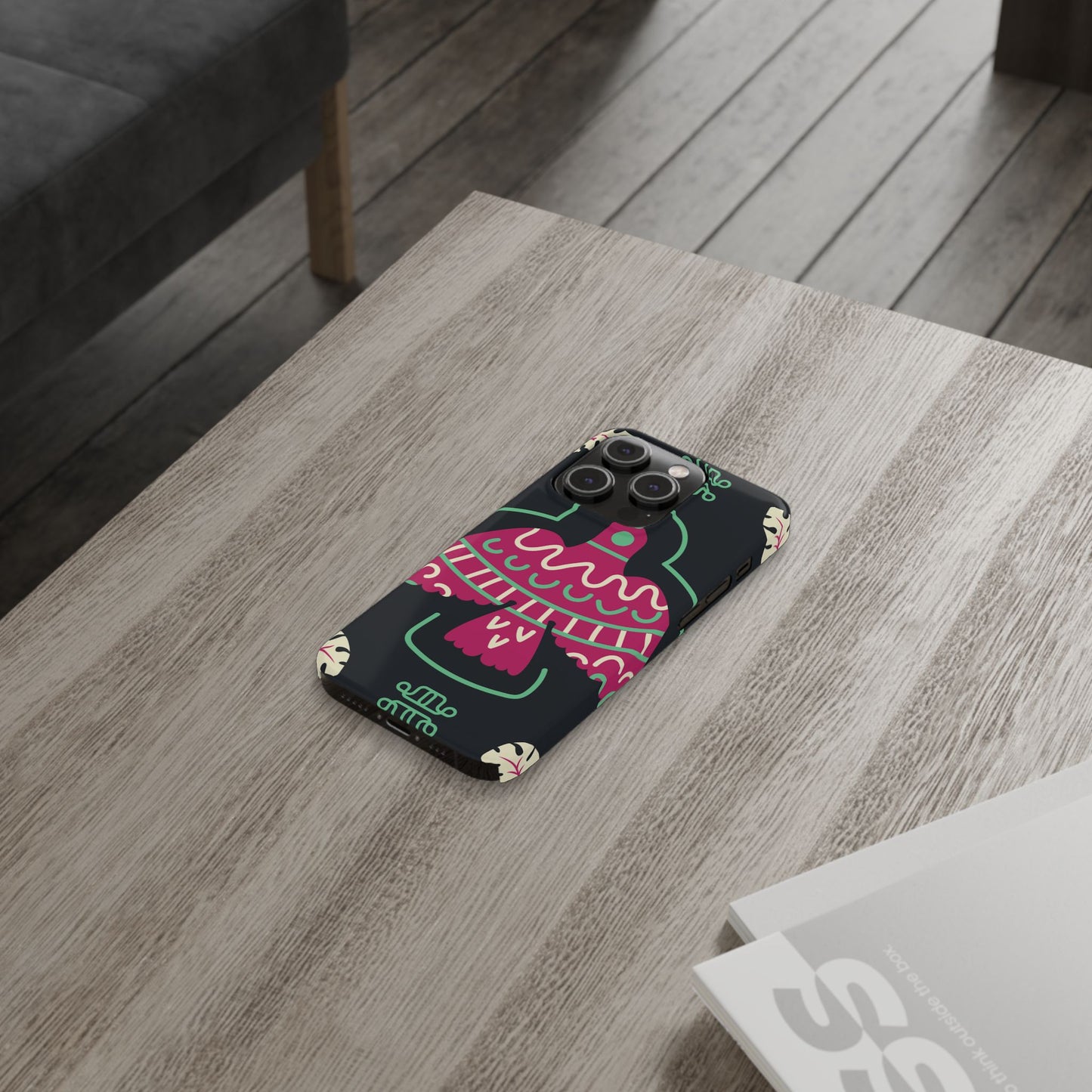 Colorful Bird Slim Phone Case, Bohemian Style Phone Cover, Gift for Nature Lovers, Unique Bird Design, Trendy Mobile Accessory