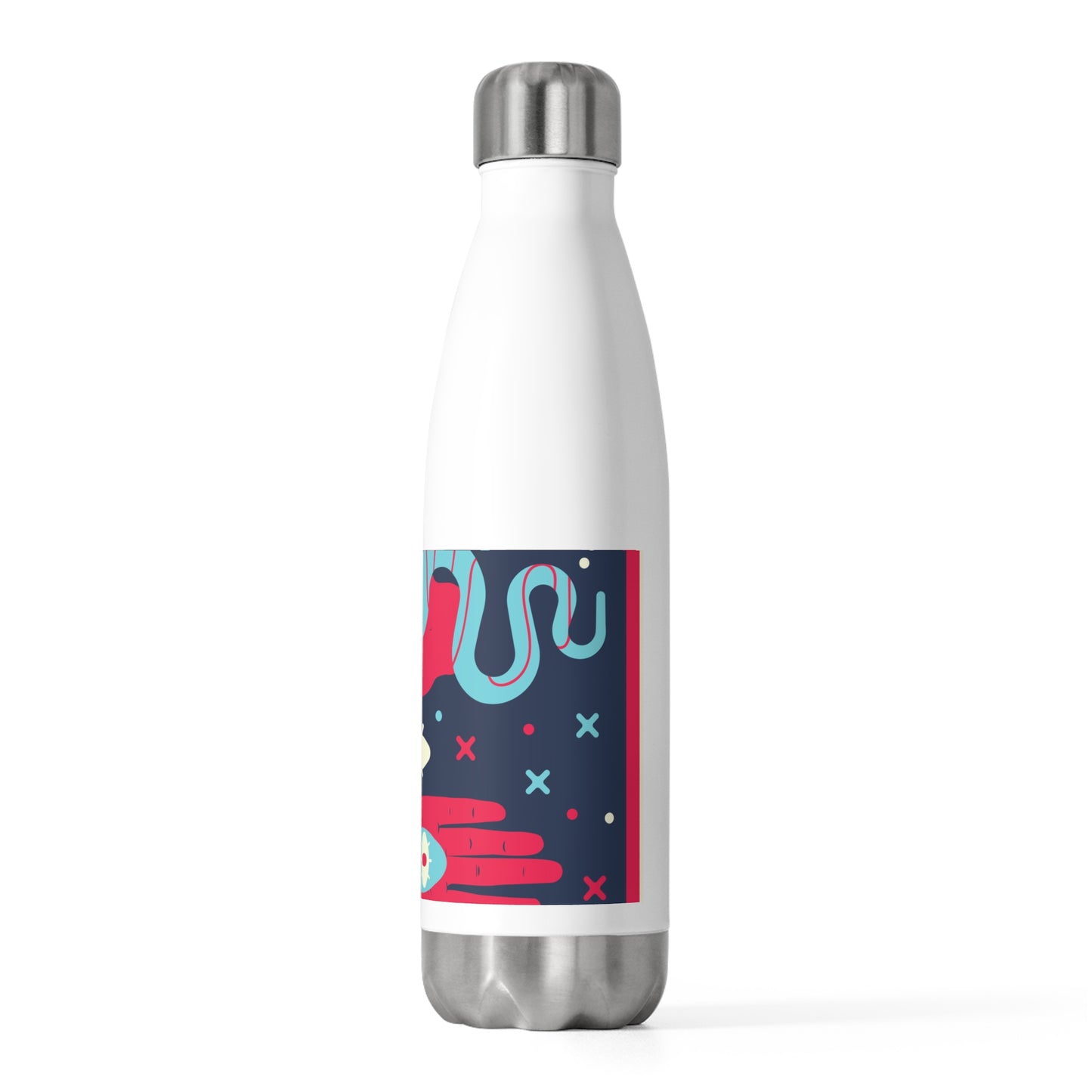 Trendy 20oz Insulated Water Bottle, Cute Drink Flask, Modern Personalized Hydration, Eco-Friendly Gift, Colorful Travel Mug