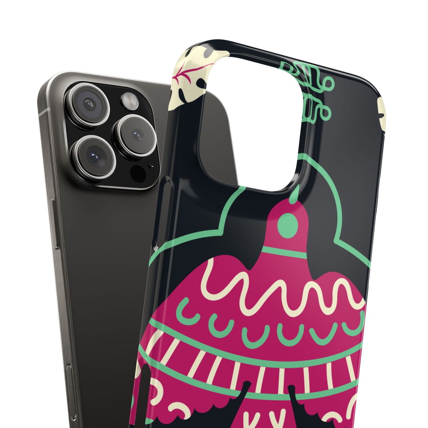 Colorful Bird Slim Phone Case, Bohemian Style Phone Cover, Gift for Nature Lovers, Unique Bird Design, Trendy Mobile Accessory
