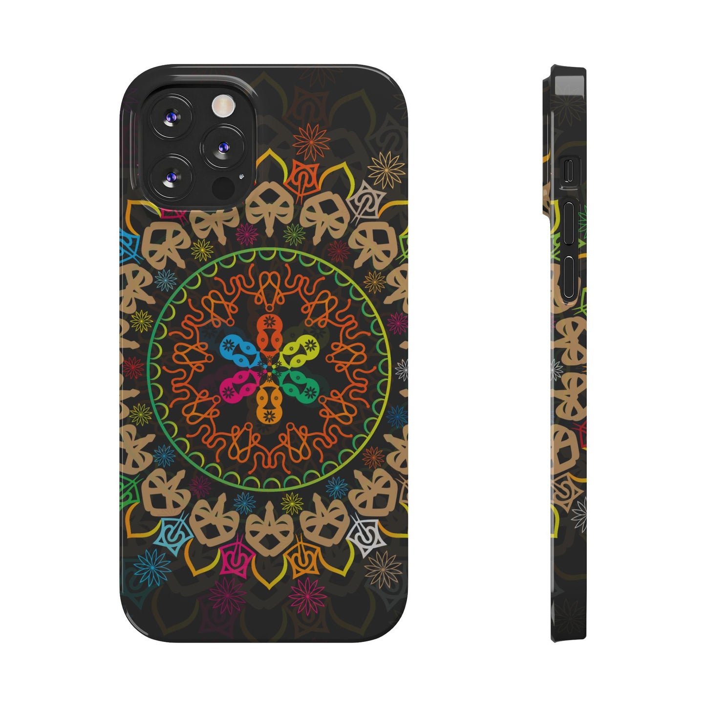 Tropical Mandala Phone Case, Colorful Slim Phone Case, Trendy Phone Cover, Artistic Gift, Eco-Friendly Phone Accessory