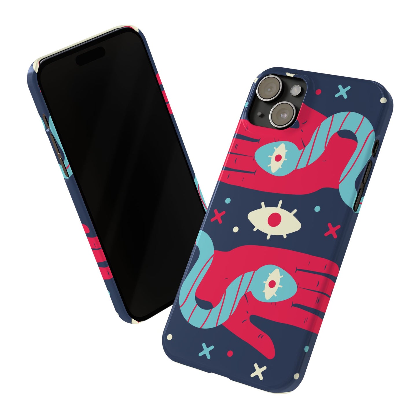 Colorful Abstract Slim Phone Cases, Trendy Phone Covers, Unique Gifts for Her, Artistic Mobile Accessories, Eye-Catching Phone Designs