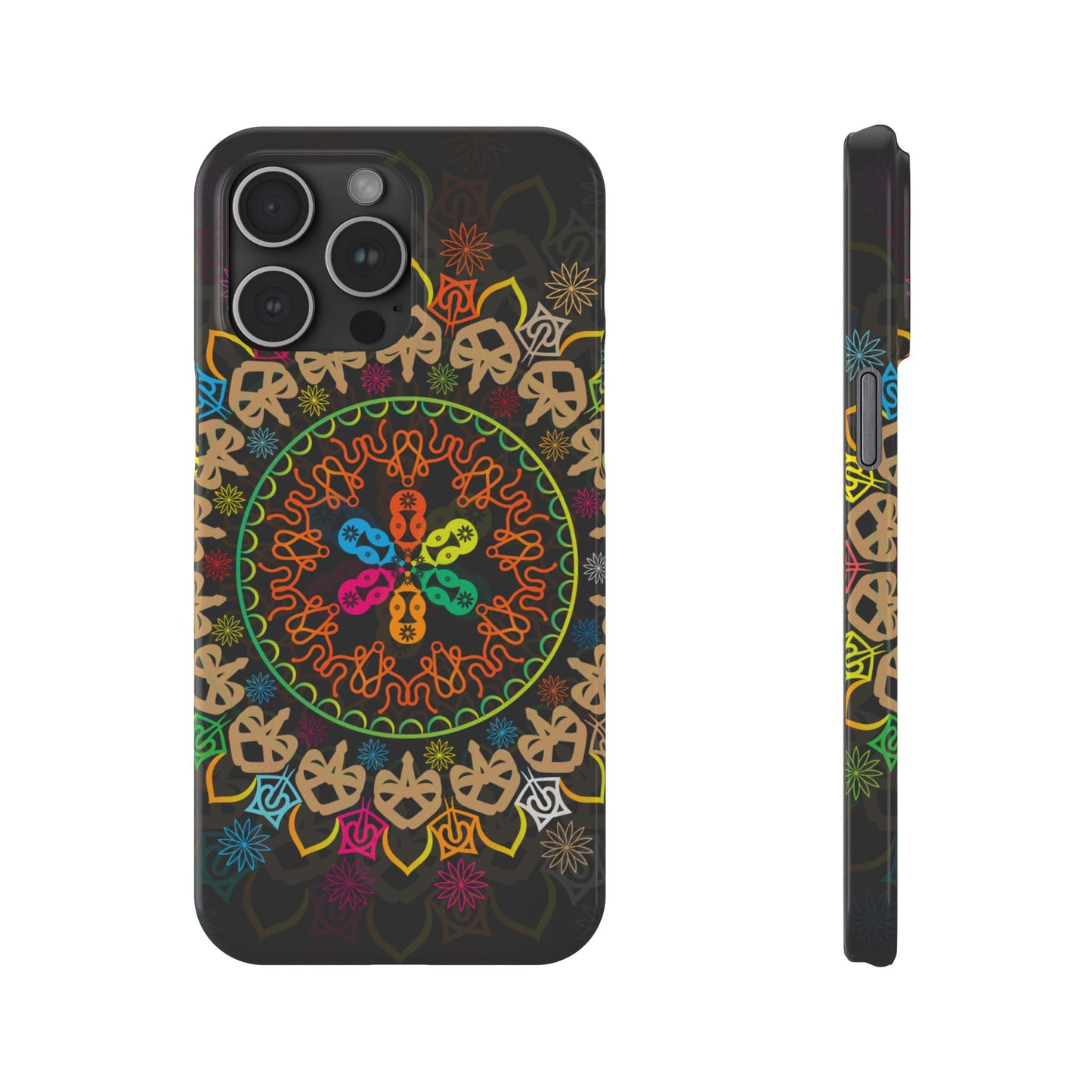 Tropical Mandala Phone Case, Colorful Slim Phone Case, Trendy Phone Cover, Artistic Gift, Eco-Friendly Phone Accessory