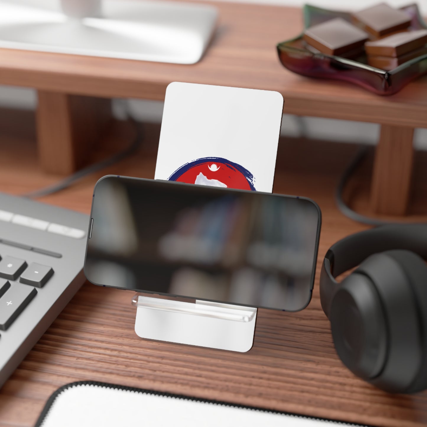 Stylish Smartphone Display Stand, Modern Phone Holder, Desk Organizer, Gift for Tech Lovers, Home Office Decor, Decorative Phone Stand