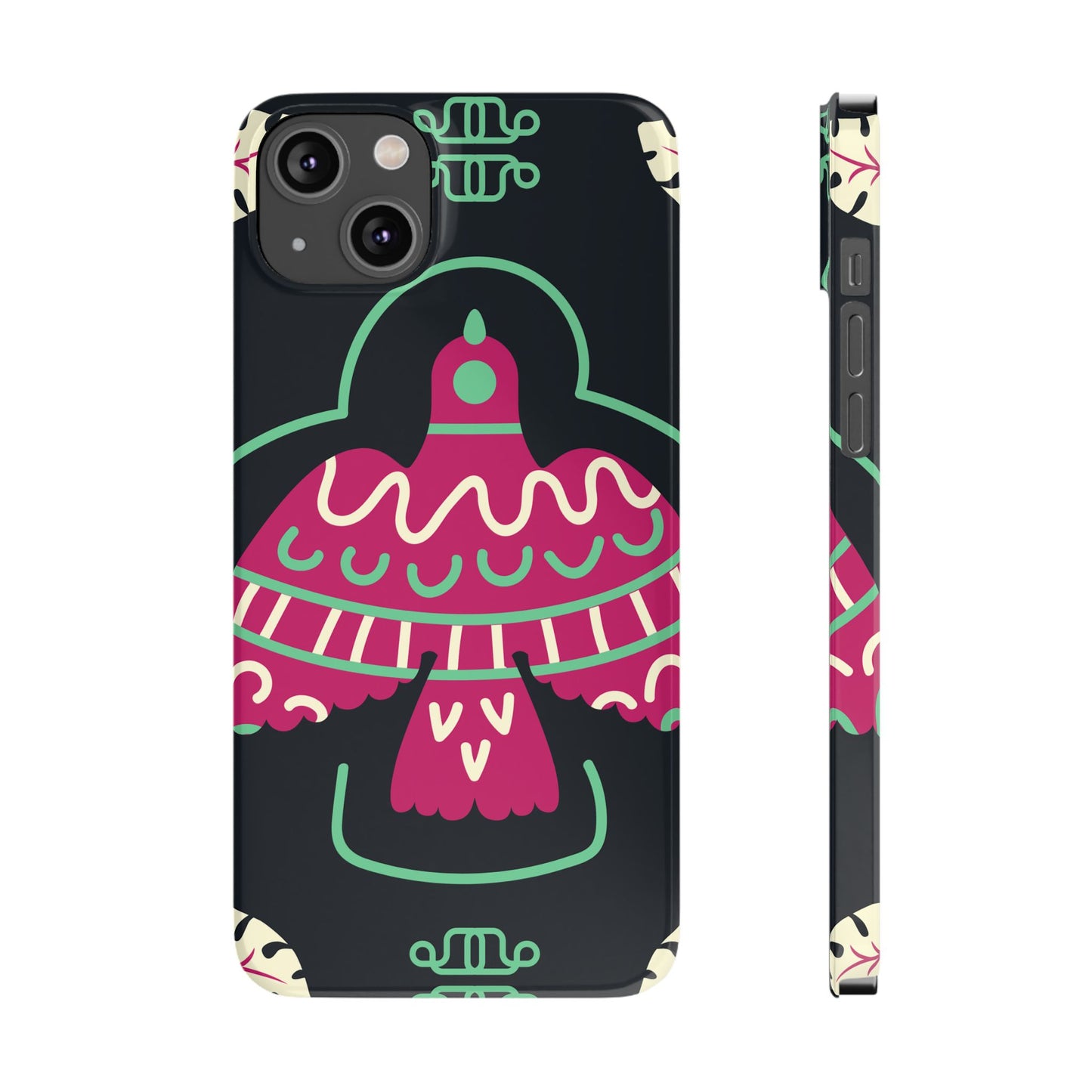 Colorful Bird Slim Phone Case, Bohemian Style Phone Cover, Gift for Nature Lovers, Unique Bird Design, Trendy Mobile Accessory