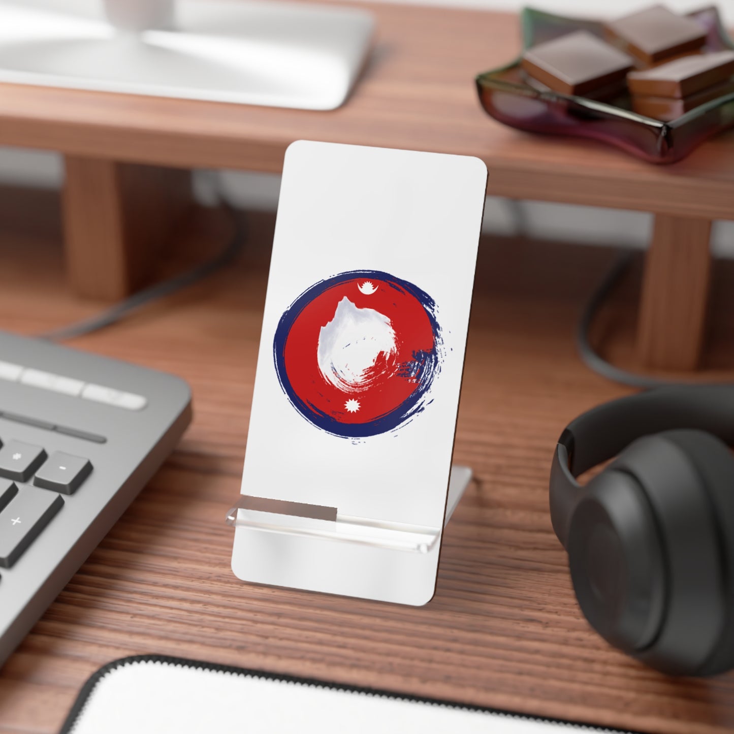 Stylish Smartphone Display Stand, Modern Phone Holder, Desk Organizer, Gift for Tech Lovers, Home Office Decor, Decorative Phone Stand