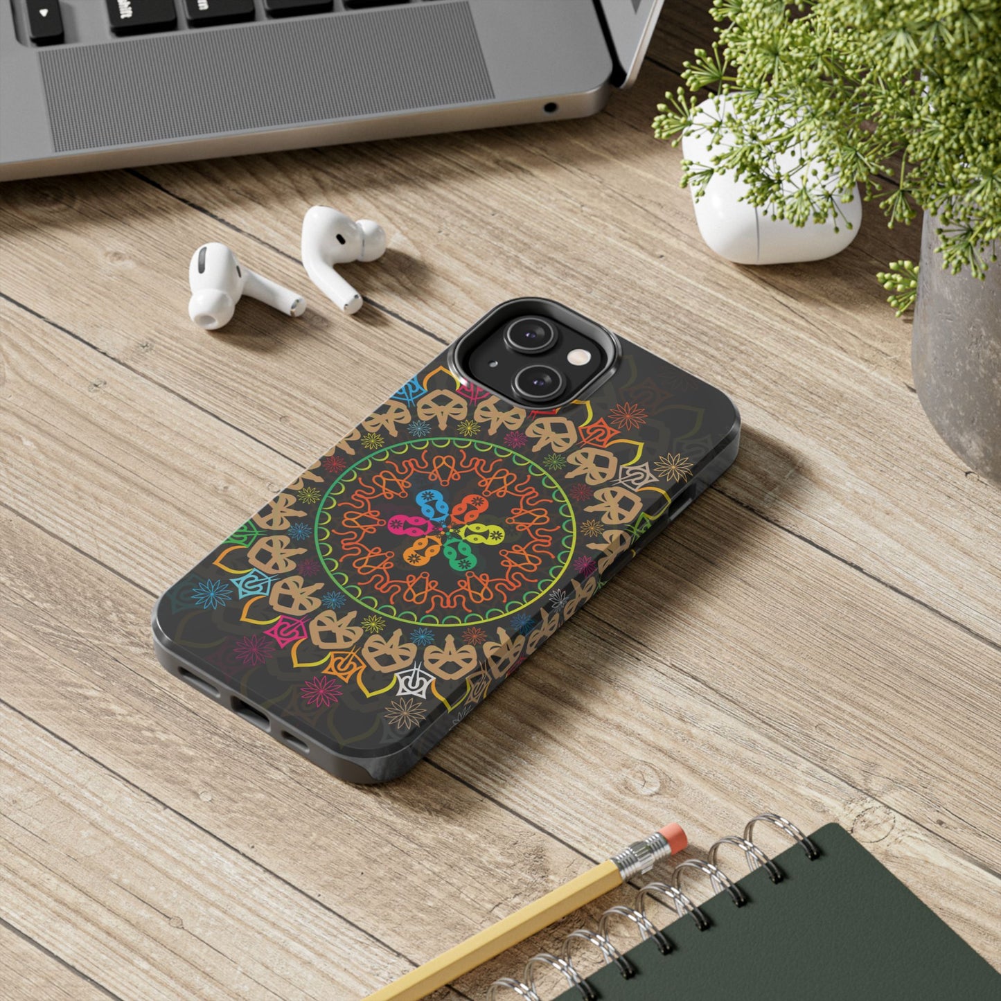 Colorful Mandala Tough Phone Cases - Vibrant Protection for Your Device, Gift for Art Lovers, Boho Style, Unique Phone Accessories