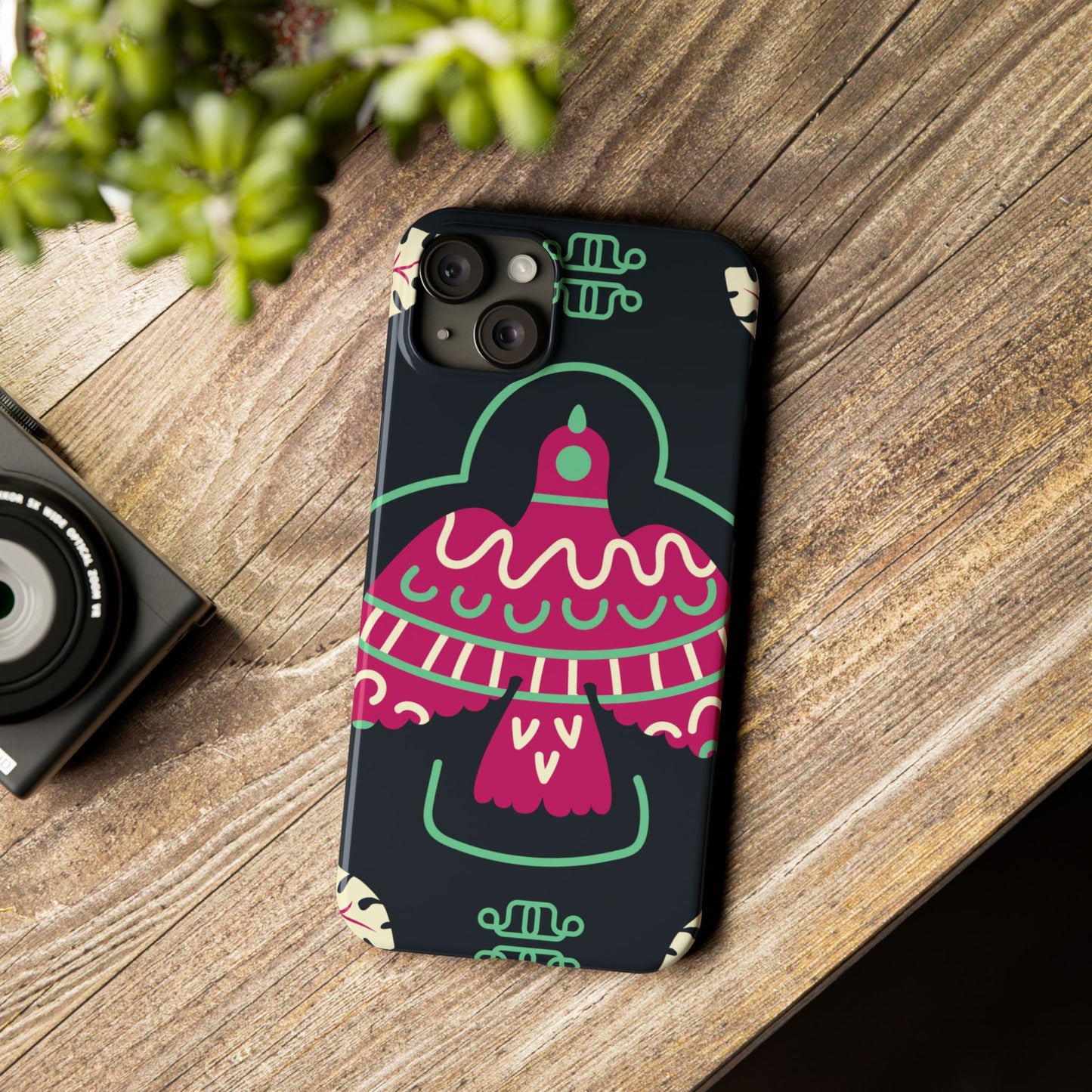 Colorful Bird Slim Phone Case, Bohemian Style Phone Cover, Gift for Nature Lovers, Unique Bird Design, Trendy Mobile Accessory