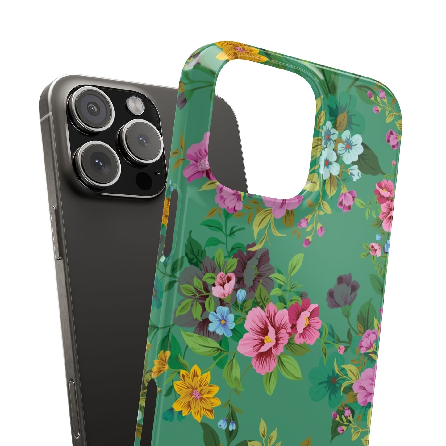 Floral Slim Phone Case - Cute Botanical Design, Gift for Spring, Nature Lovers, Customizable Phone Cover, Trendy Accessories, Flower Power