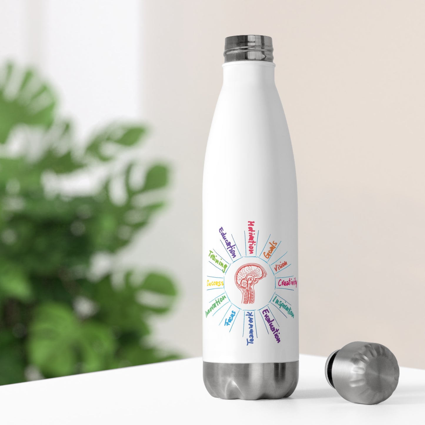 Creative Inspiration 20oz Insulated Bottle, Motivational Hydration Bottle, Gifts for Artists, Unique Water Bottle, Colorful Drinkware