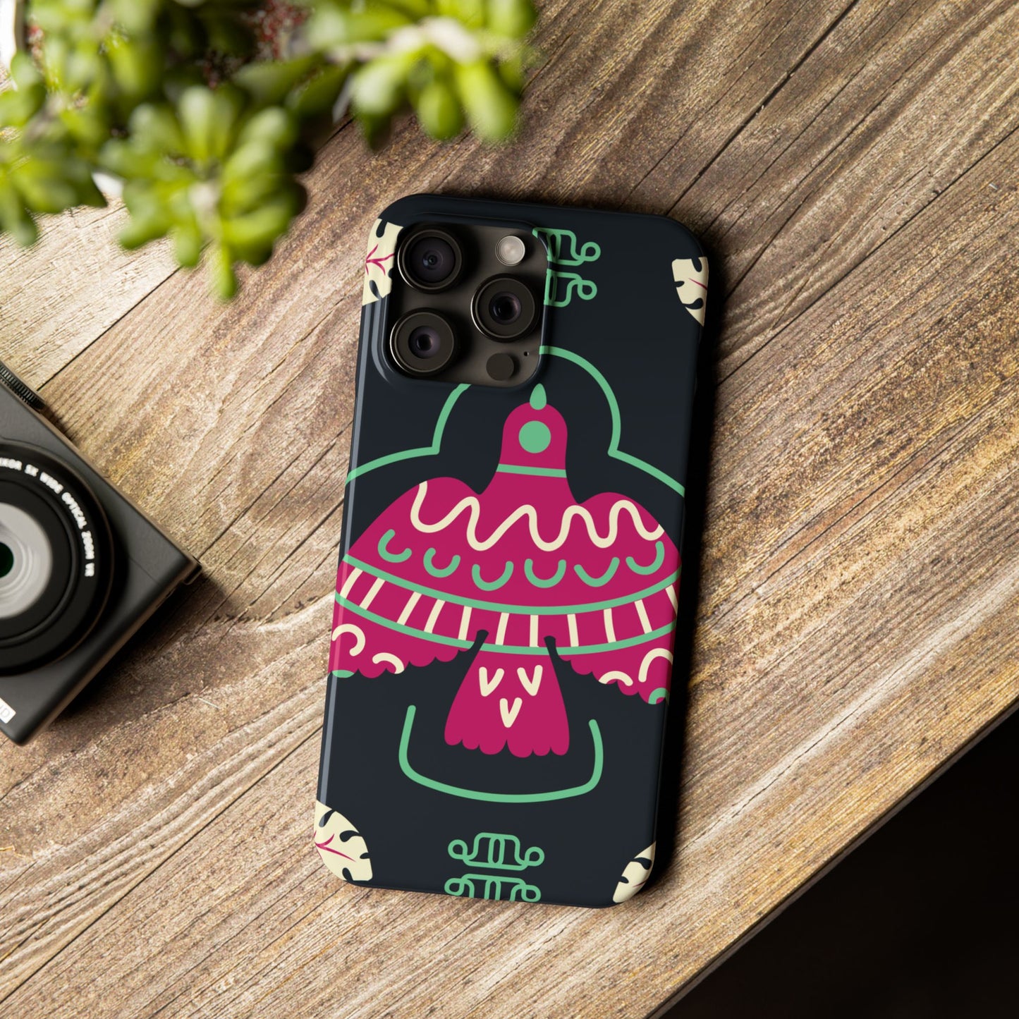 Colorful Bird Slim Phone Case, Bohemian Style Phone Cover, Gift for Nature Lovers, Unique Bird Design, Trendy Mobile Accessory
