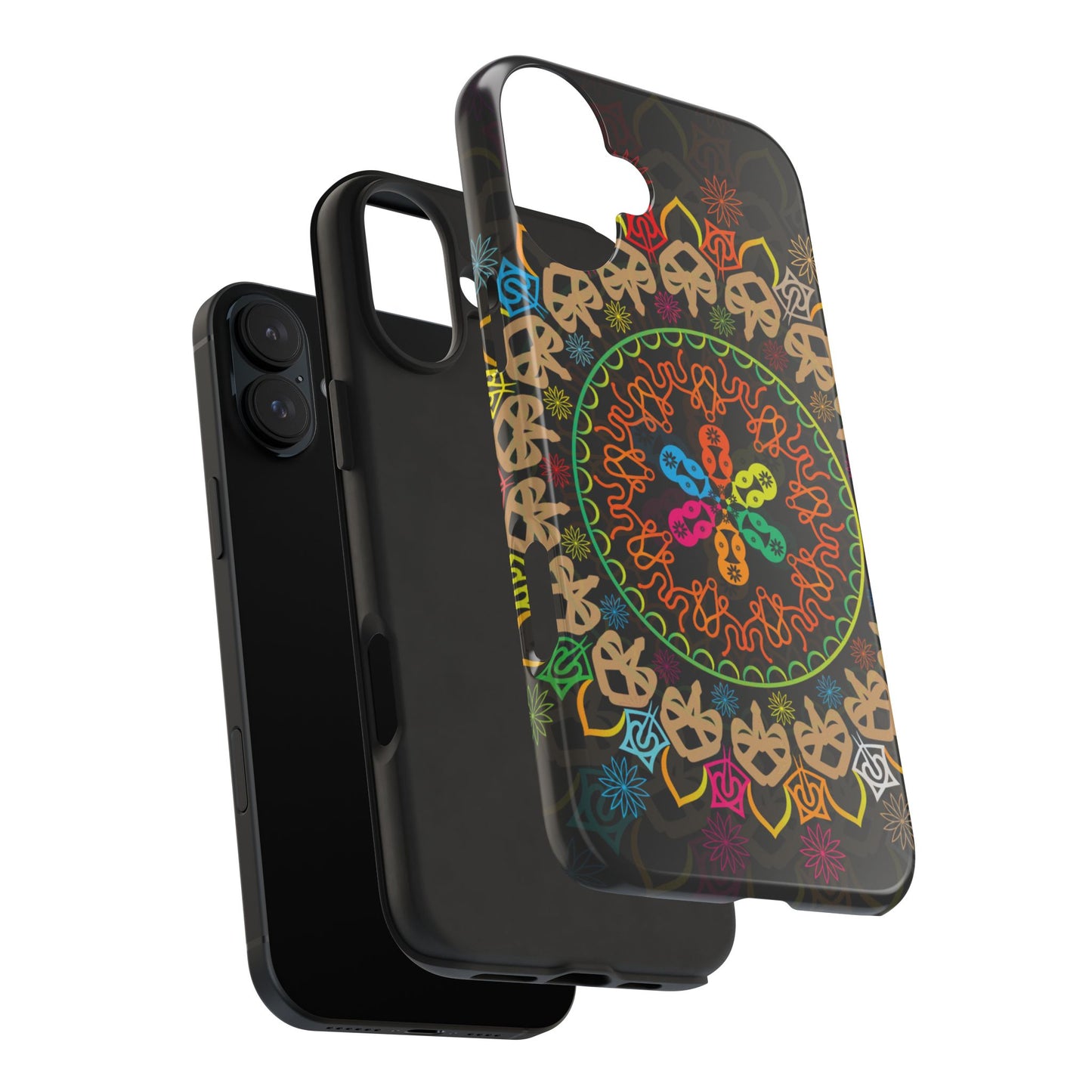 Colorful Mandala Tough Phone Cases - Vibrant Protection for Your Device, Gift for Art Lovers, Boho Style, Unique Phone Accessories