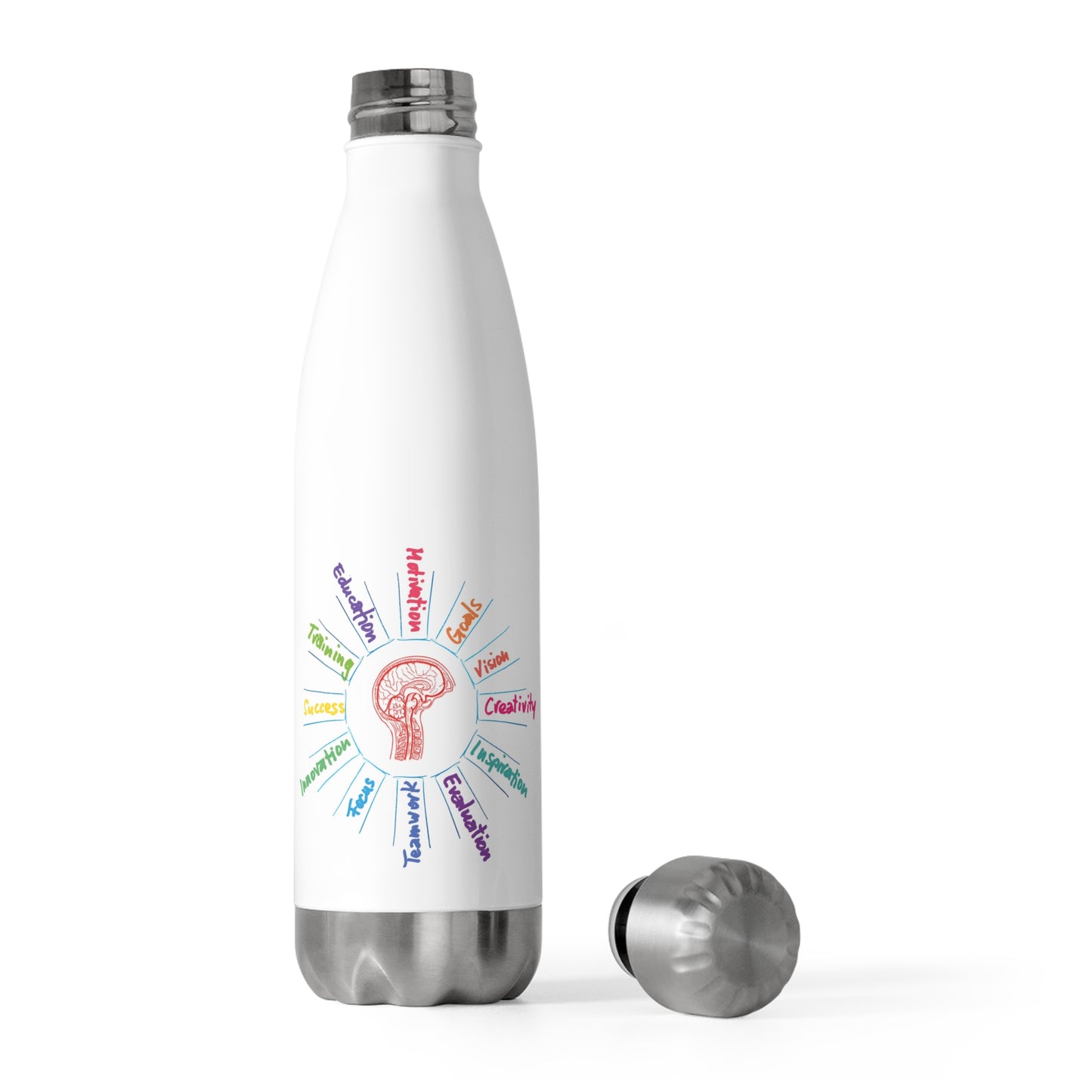 Creative Inspiration 20oz Insulated Bottle, Motivational Hydration Bottle, Gifts for Artists, Unique Water Bottle, Colorful Drinkware