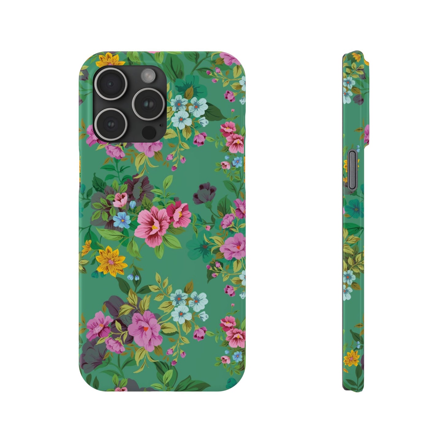 Floral Slim Phone Case - Cute Botanical Design, Gift for Spring, Nature Lovers, Customizable Phone Cover, Trendy Accessories, Flower Power