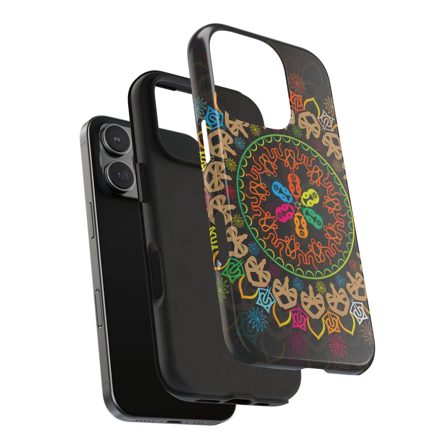 Colorful Mandala Tough Phone Cases - Vibrant Protection for Your Device, Gift for Art Lovers, Boho Style, Unique Phone Accessories