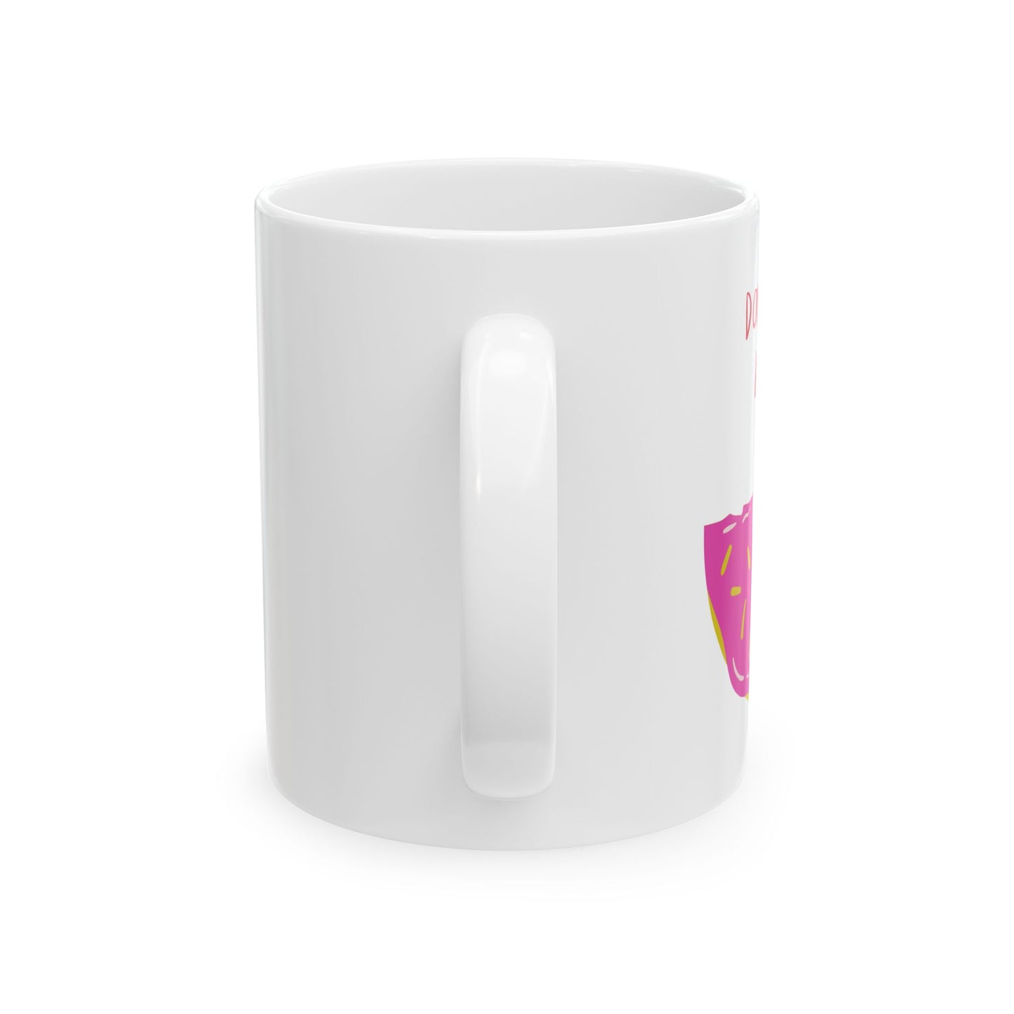 Happy Donut Ceramic Mug - Fun Coffee Cup for Foodies, Gift for Friends, Cute Kitchen Decor, Birthday Present, Donut Lover's Mug