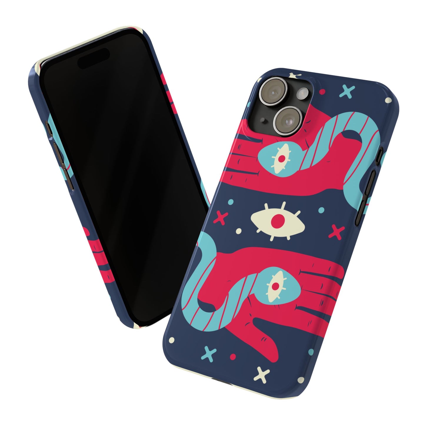 Colorful Abstract Slim Phone Cases, Trendy Phone Covers, Unique Gifts for Her, Artistic Mobile Accessories, Eye-Catching Phone Designs
