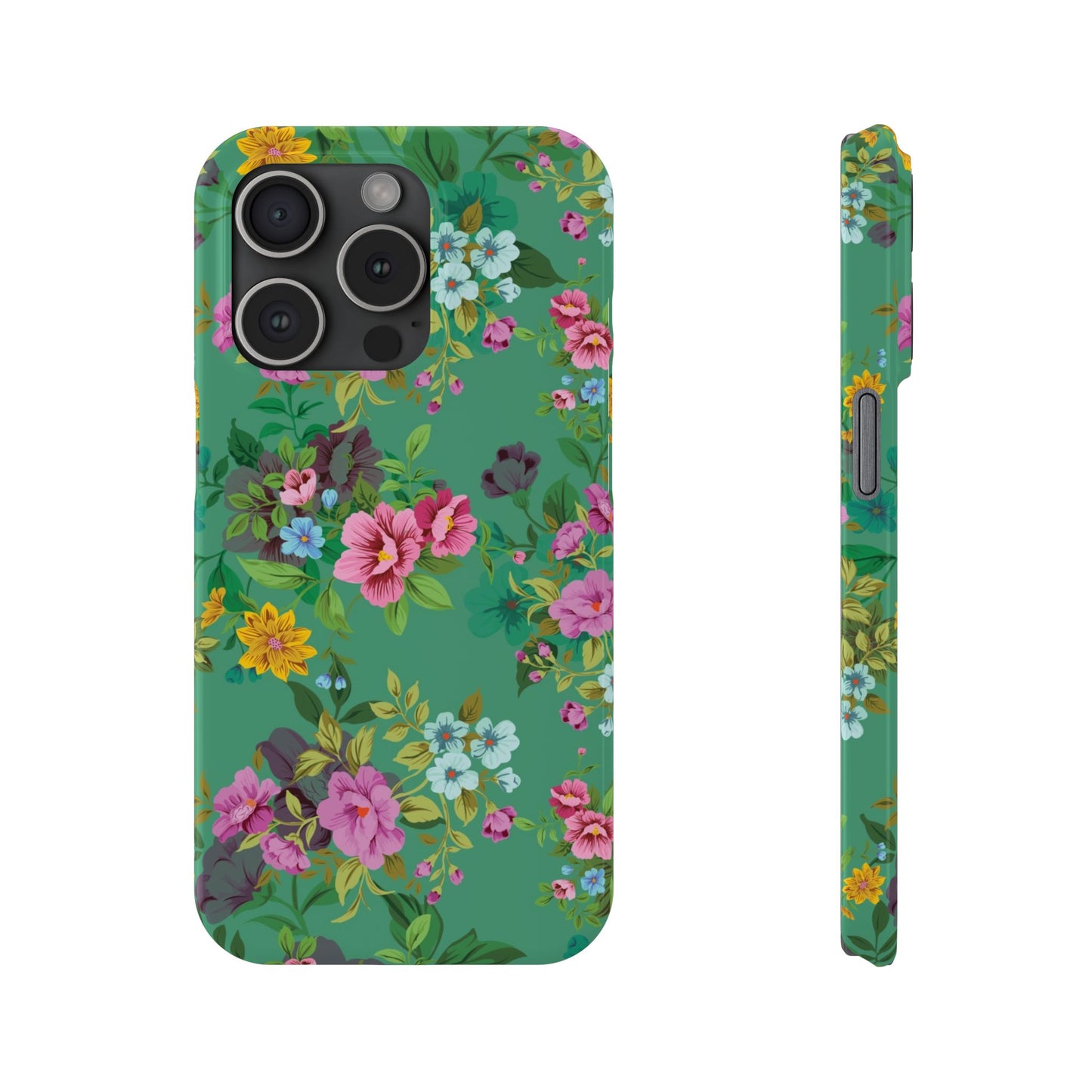 Floral Slim Phone Case - Cute Botanical Design, Gift for Spring, Nature Lovers, Customizable Phone Cover, Trendy Accessories, Flower Power