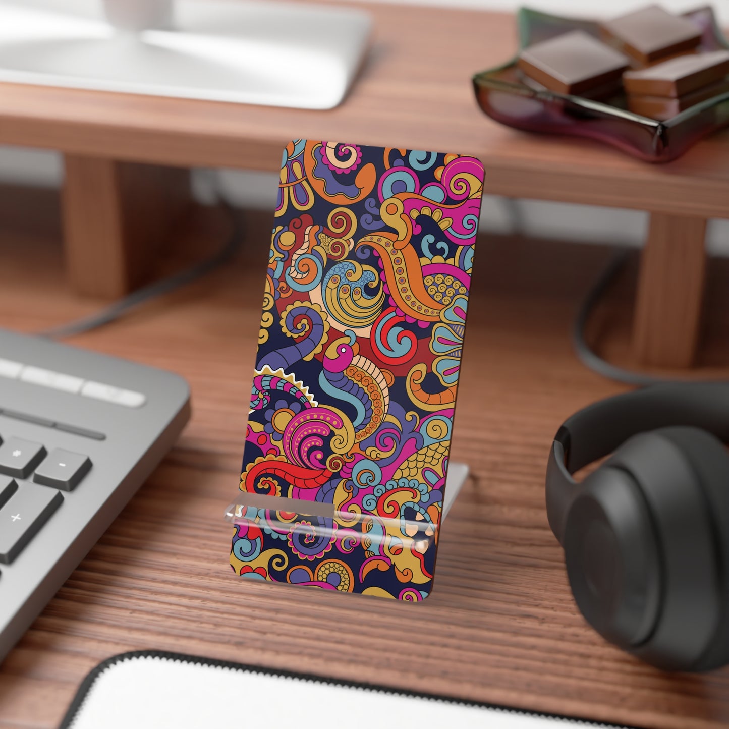 Colorful Mobile Display Stand for Smartphones, Desk Organizer, Cell Phone Holder, Decorative Phone Stand, Gift for Tech Lovers