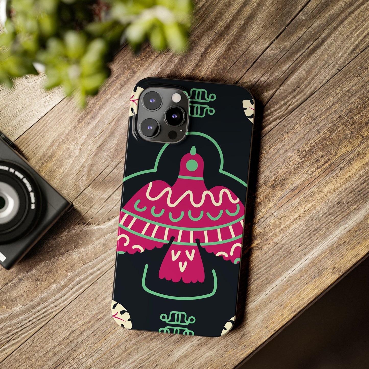 Colorful Bird Slim Phone Case, Bohemian Style Phone Cover, Gift for Nature Lovers, Unique Bird Design, Trendy Mobile Accessory