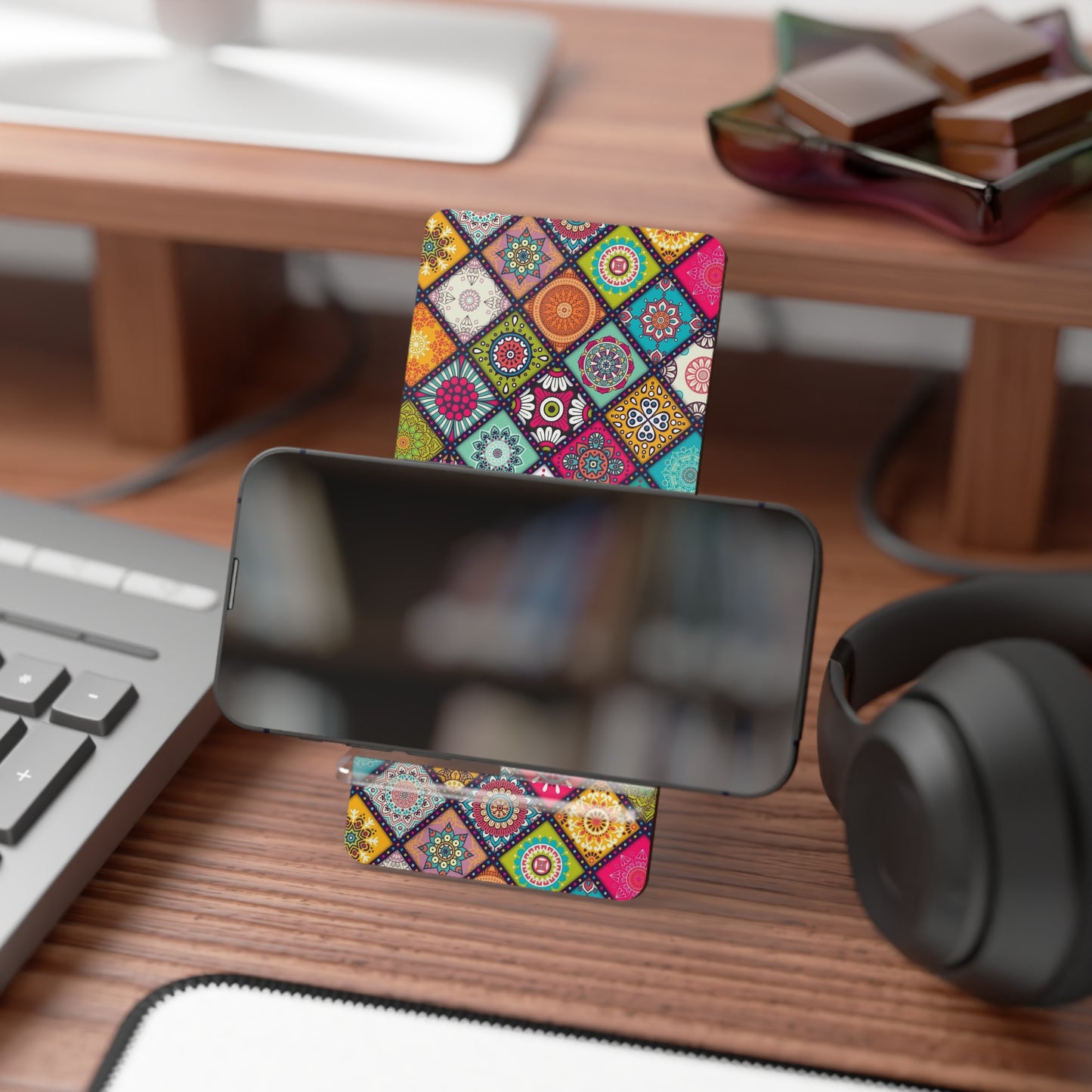 Colorful Smartphone Display Stand | Mobile Phone Holder, Desk Organizer, Gift for Tech Lovers, Home Office Decor, Unique Phone Accessory