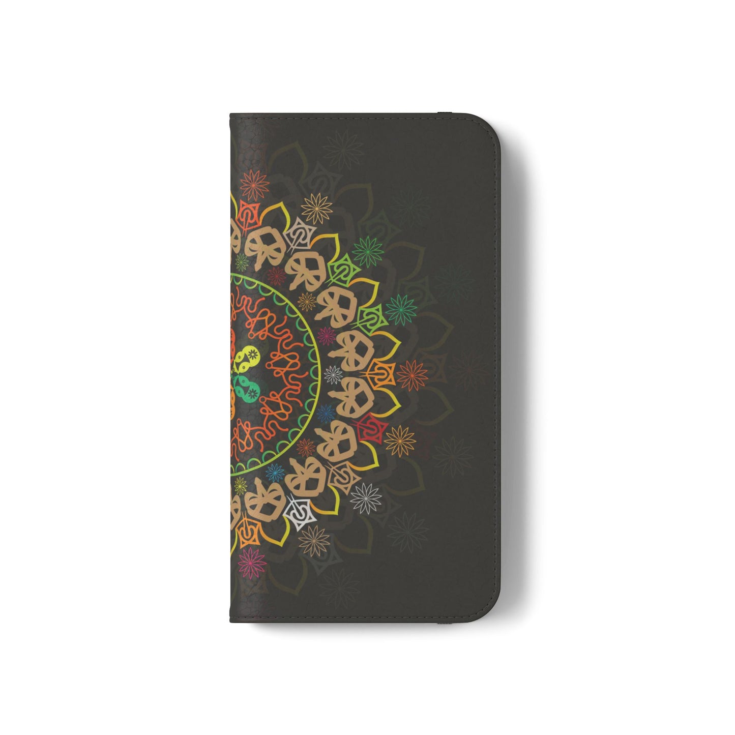Colorful Mandala Flip Case for Phone, Bohemian Style Wallet Cover, Unique Gift for Her, Vibrant Phone Accessories, Eco-Friendly Protection
