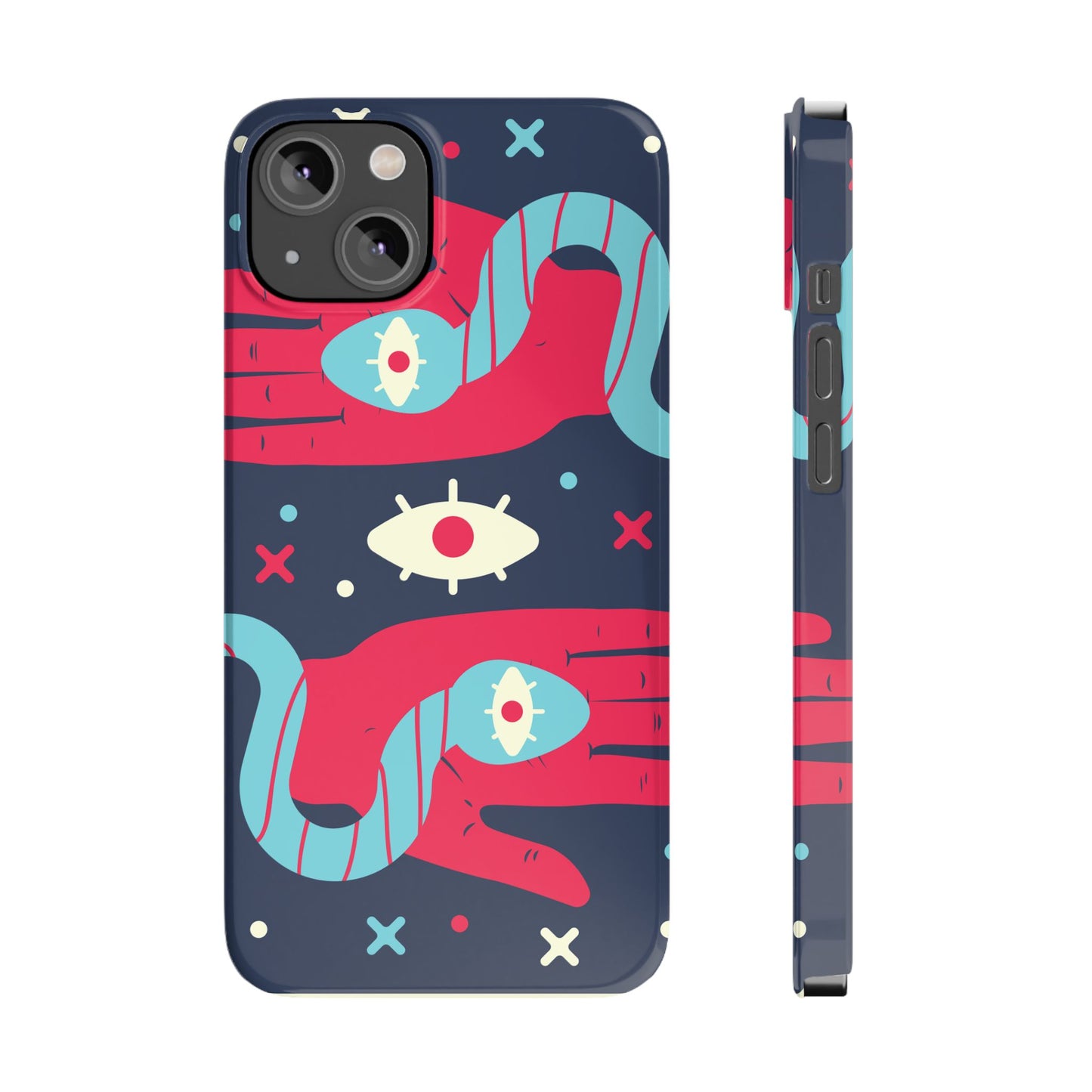 Colorful Abstract Slim Phone Cases, Trendy Phone Covers, Unique Gifts for Her, Artistic Mobile Accessories, Eye-Catching Phone Designs