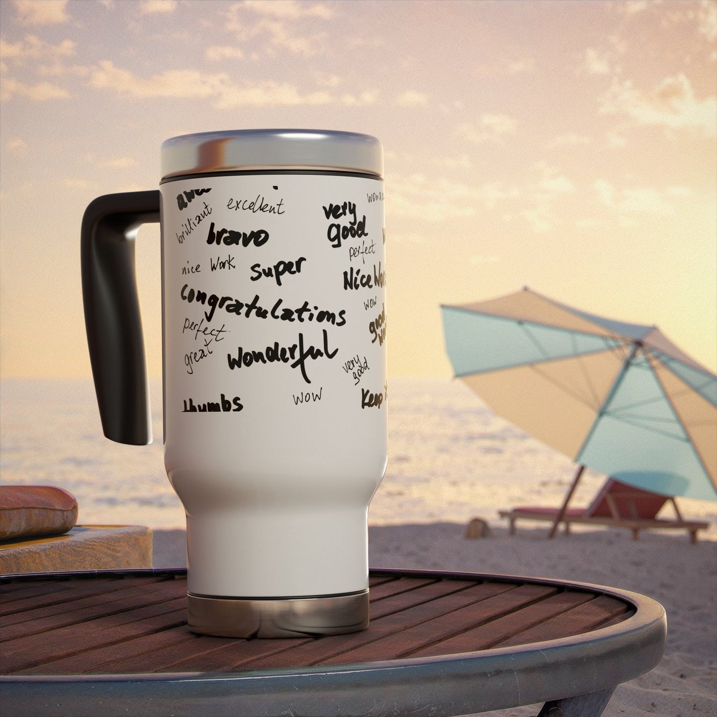 Motivational Travel Mug, Perfect Gift for Teachers, Coaches and Graduates, Encouraging Drinkware for Daily Use, Inspirational Coffee Cup