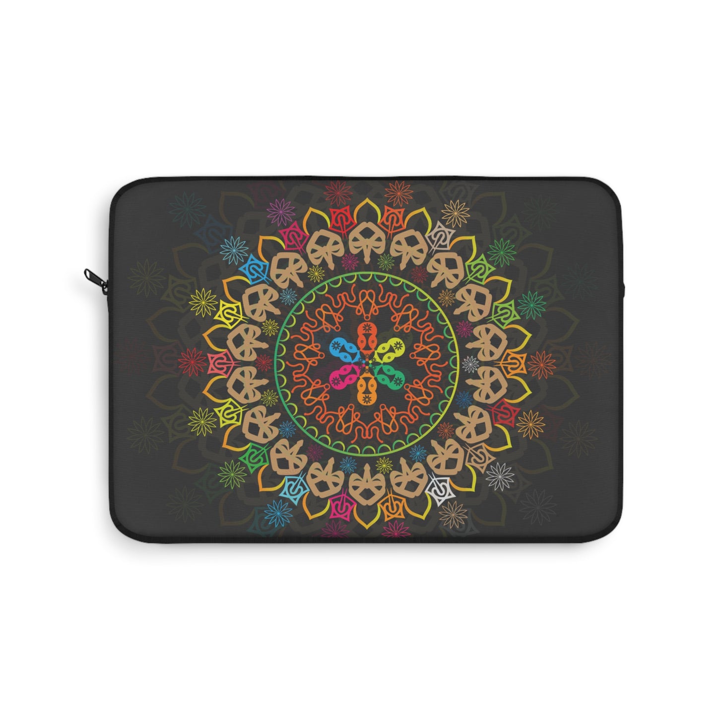 Colorful Mandala Laptop Sleeve | Bohemian Tech Accessory, Travel Gift, Geek Chic, Personalized Computer Case, Eco-Friendly Style