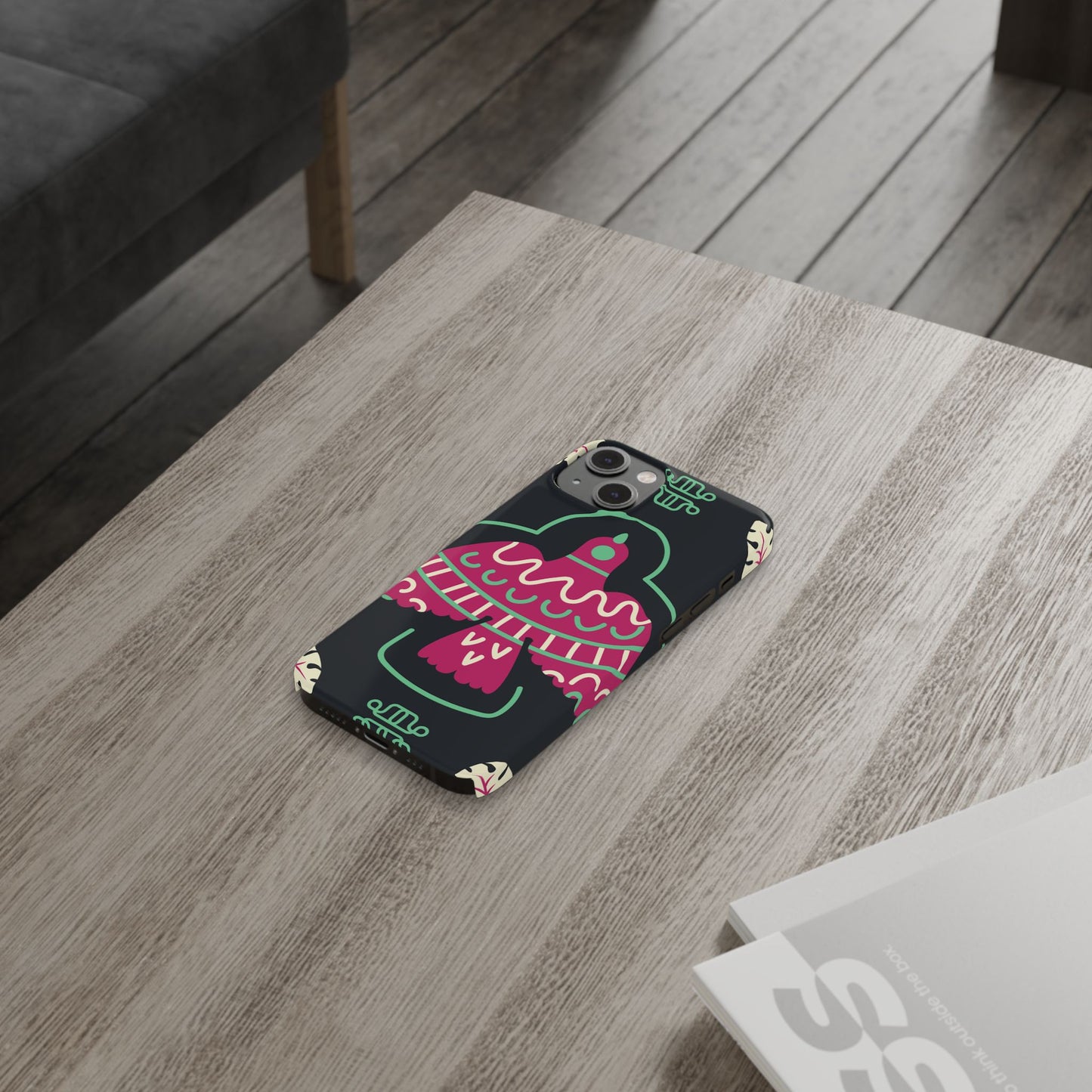 Colorful Bird Slim Phone Case, Bohemian Style Phone Cover, Gift for Nature Lovers, Unique Bird Design, Trendy Mobile Accessory