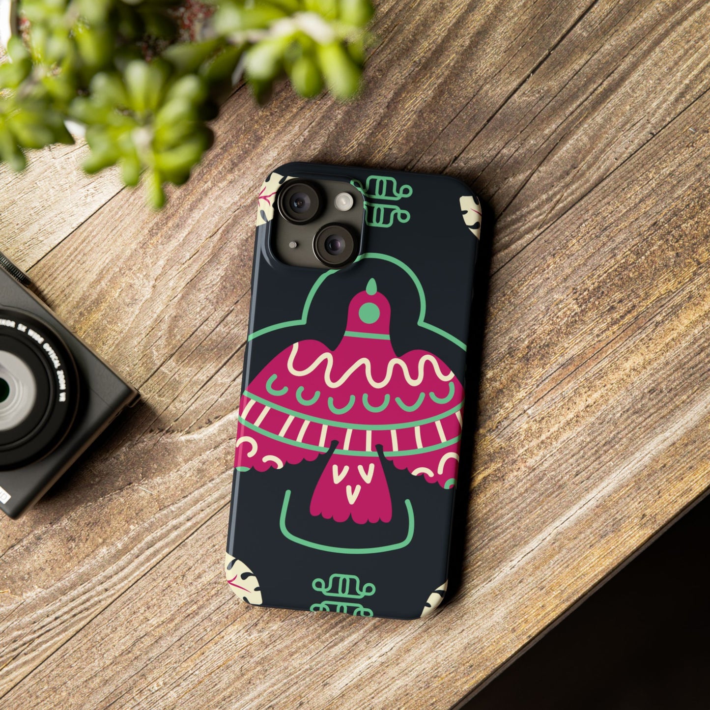 Colorful Bird Slim Phone Case, Bohemian Style Phone Cover, Gift for Nature Lovers, Unique Bird Design, Trendy Mobile Accessory