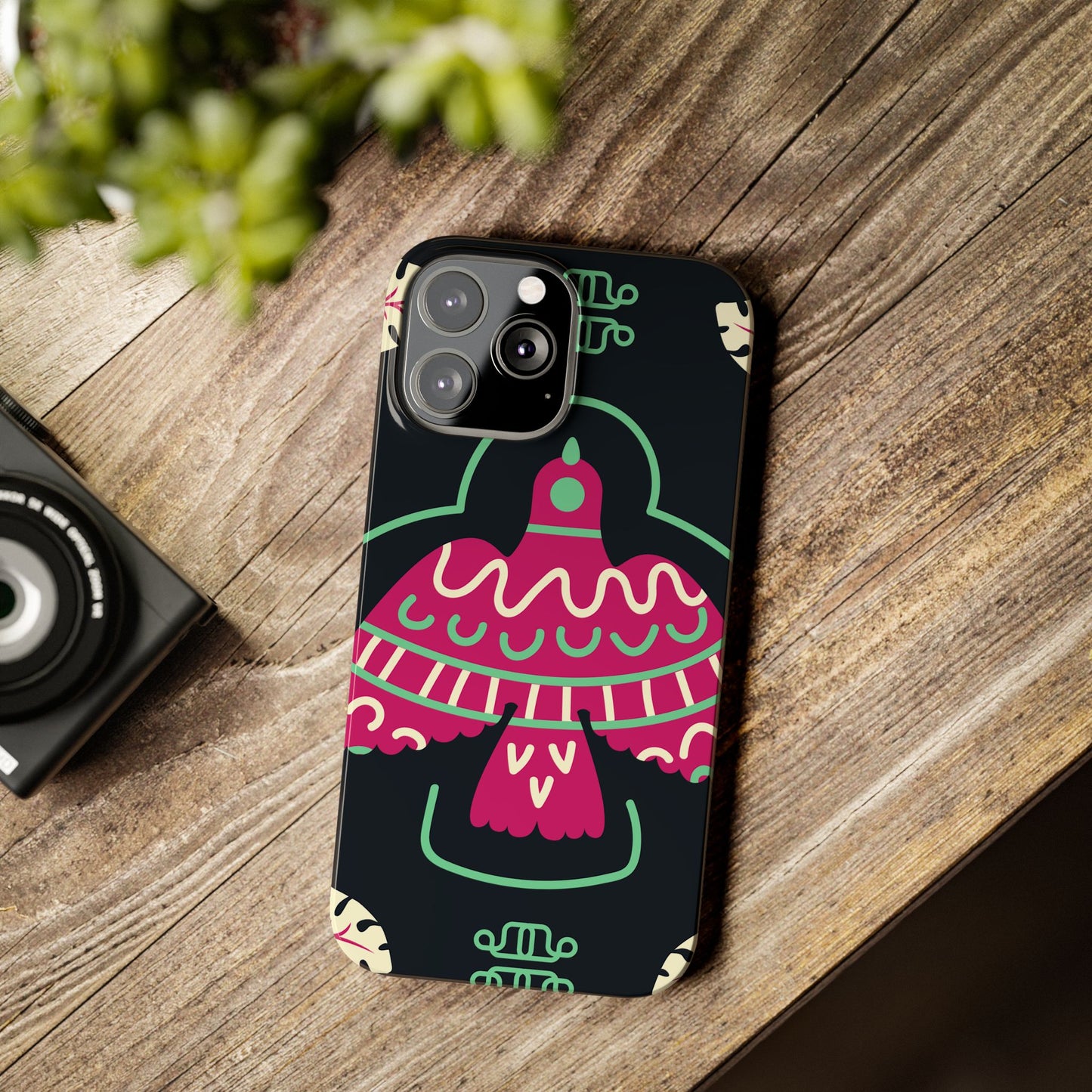 Colorful Bird Slim Phone Case, Bohemian Style Phone Cover, Gift for Nature Lovers, Unique Bird Design, Trendy Mobile Accessory