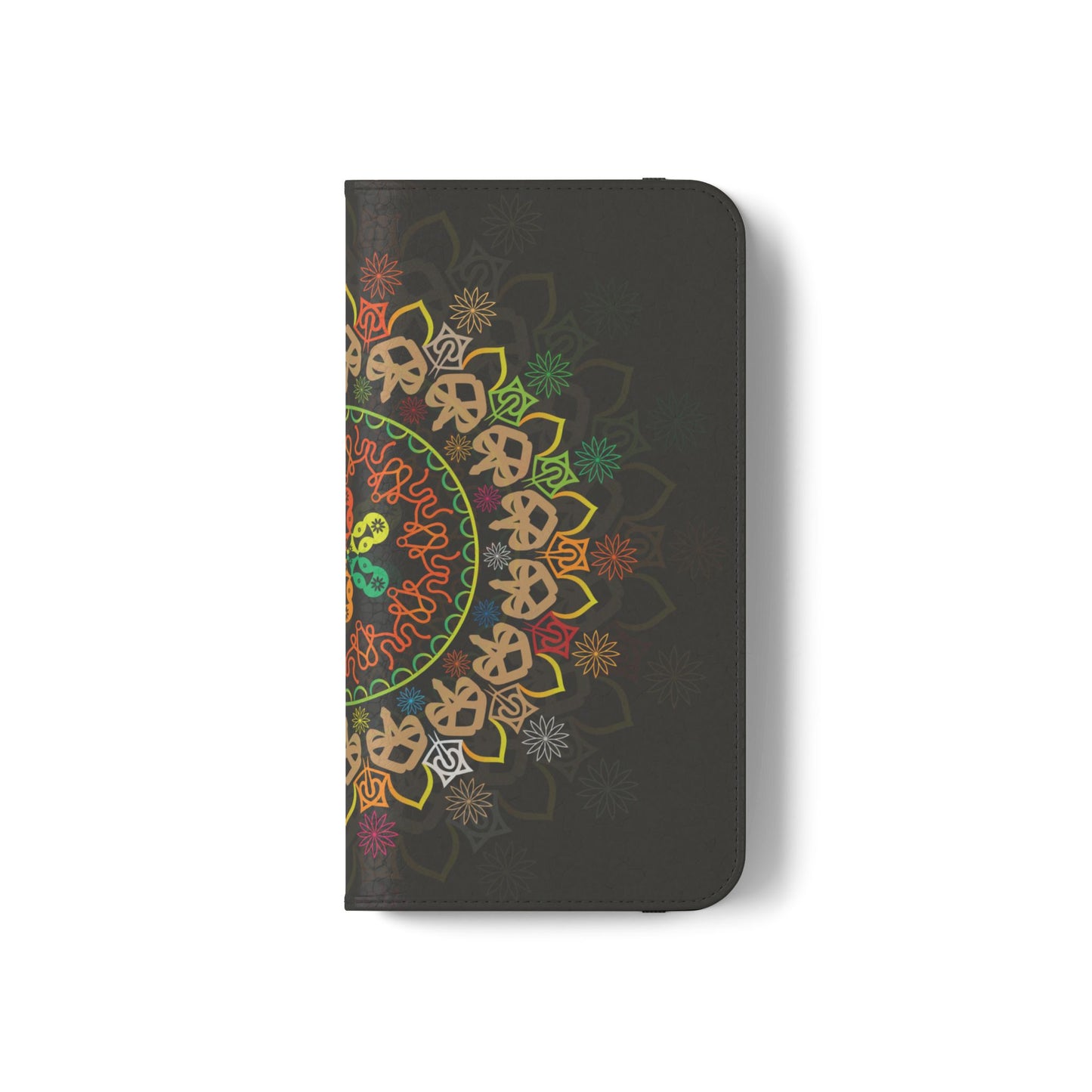 Colorful Mandala Flip Case for Phone, Bohemian Style Wallet Cover, Unique Gift for Her, Vibrant Phone Accessories, Eco-Friendly Protection