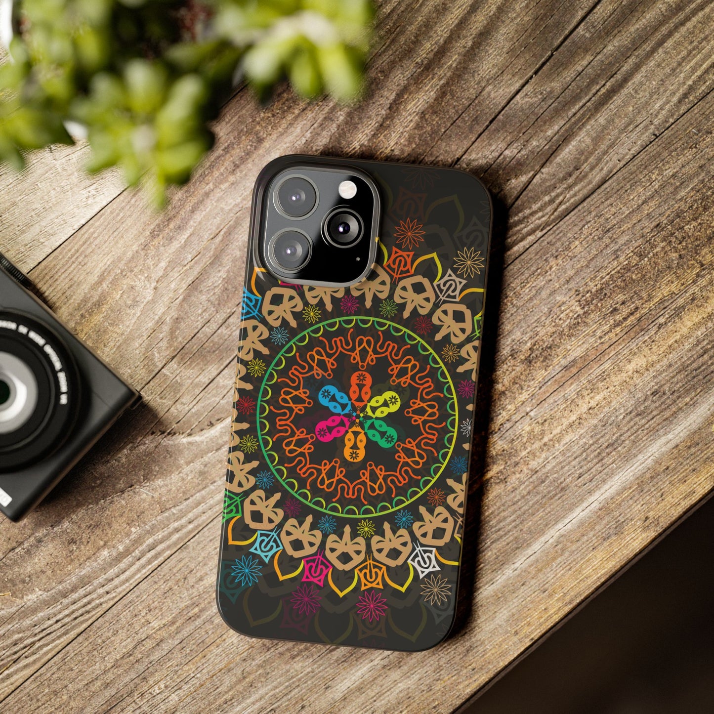 Tropical Mandala Phone Case, Colorful Slim Phone Case, Trendy Phone Cover, Artistic Gift, Eco-Friendly Phone Accessory