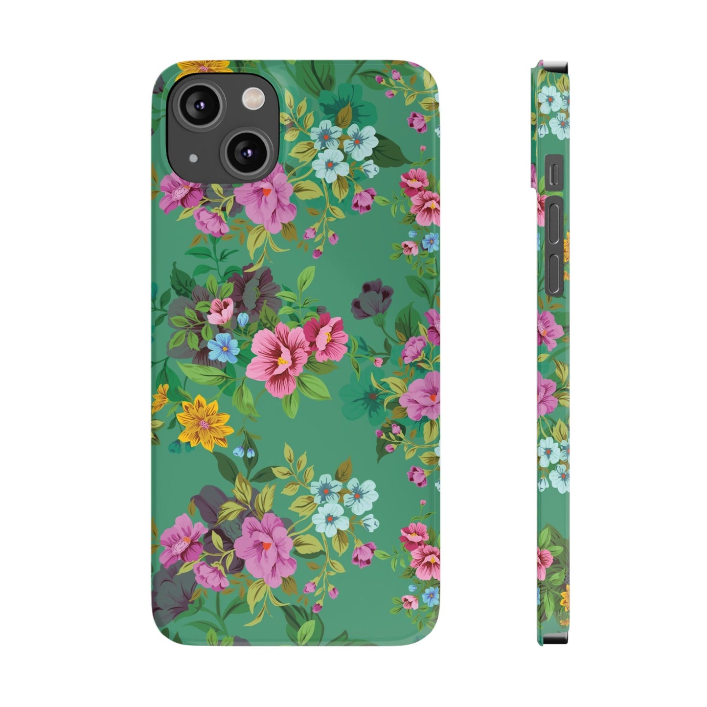 Floral Slim Phone Case - Cute Botanical Design, Gift for Spring, Nature Lovers, Customizable Phone Cover, Trendy Accessories, Flower Power