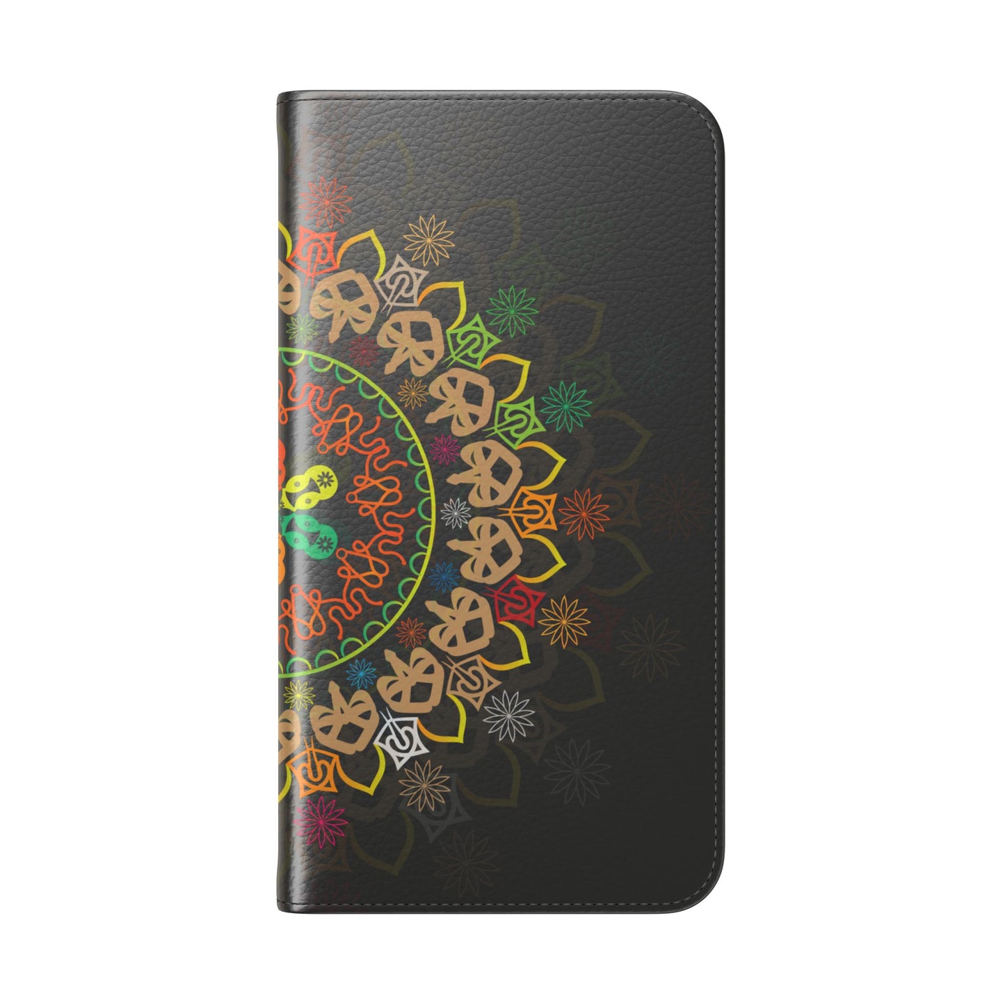 Colorful Mandala Flip Case for Phone, Bohemian Style Wallet Cover, Unique Gift for Her, Vibrant Phone Accessories, Eco-Friendly Protection