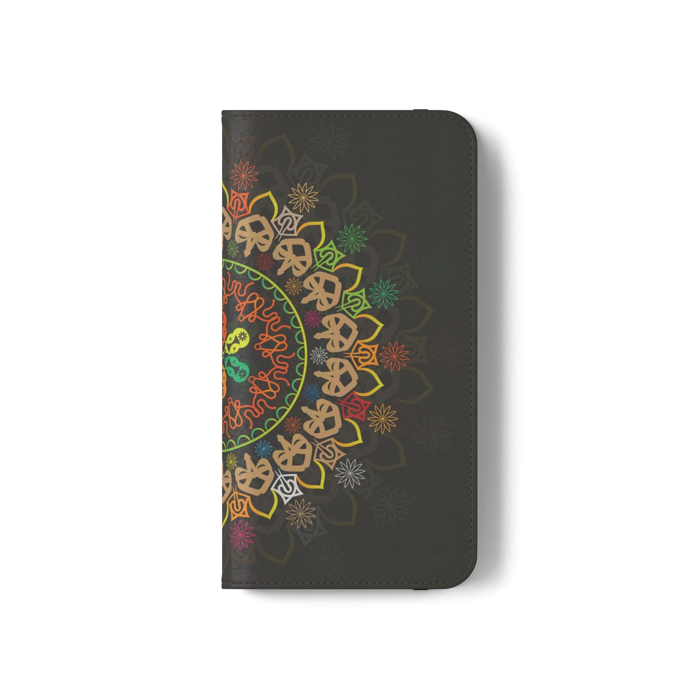 Colorful Mandala Flip Case for Phone, Bohemian Style Wallet Cover, Unique Gift for Her, Vibrant Phone Accessories, Eco-Friendly Protection