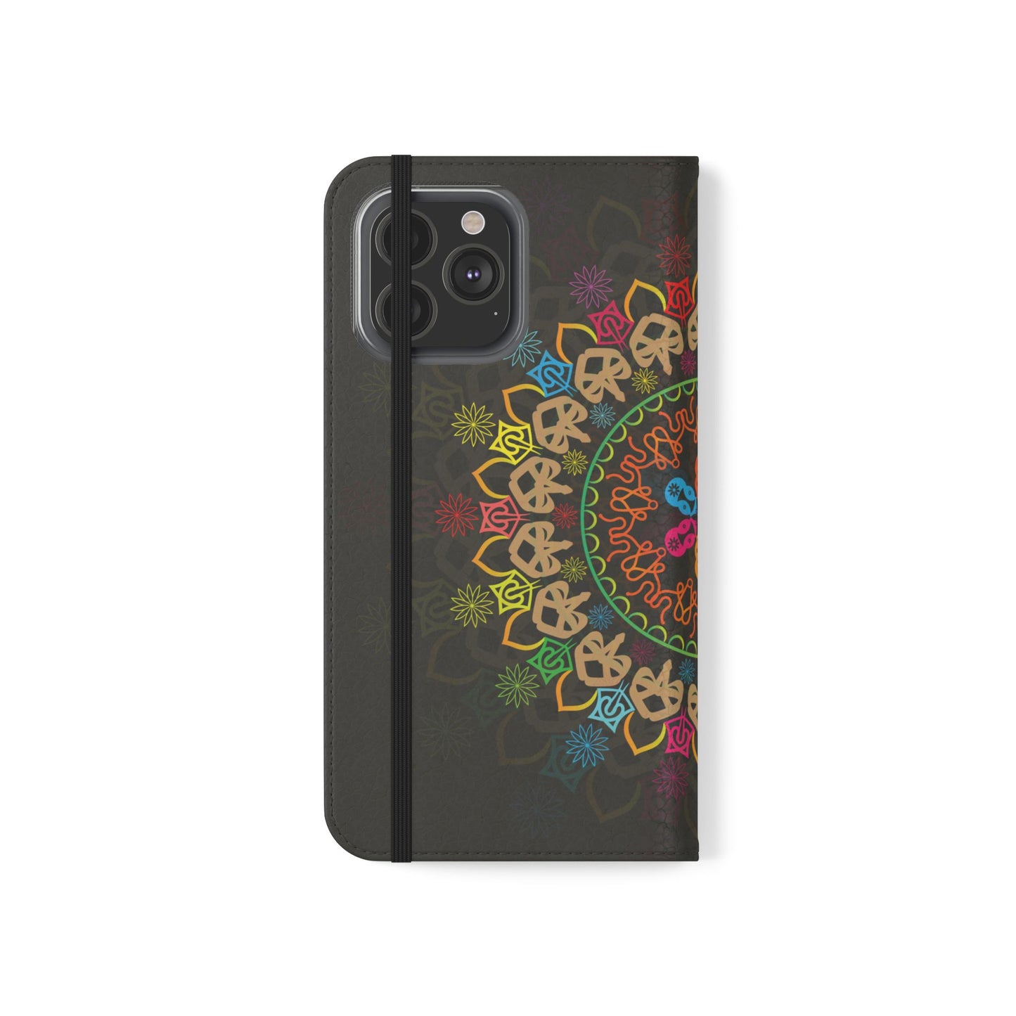 Colorful Mandala Flip Case for Phone, Bohemian Style Wallet Cover, Unique Gift for Her, Vibrant Phone Accessories, Eco-Friendly Protection