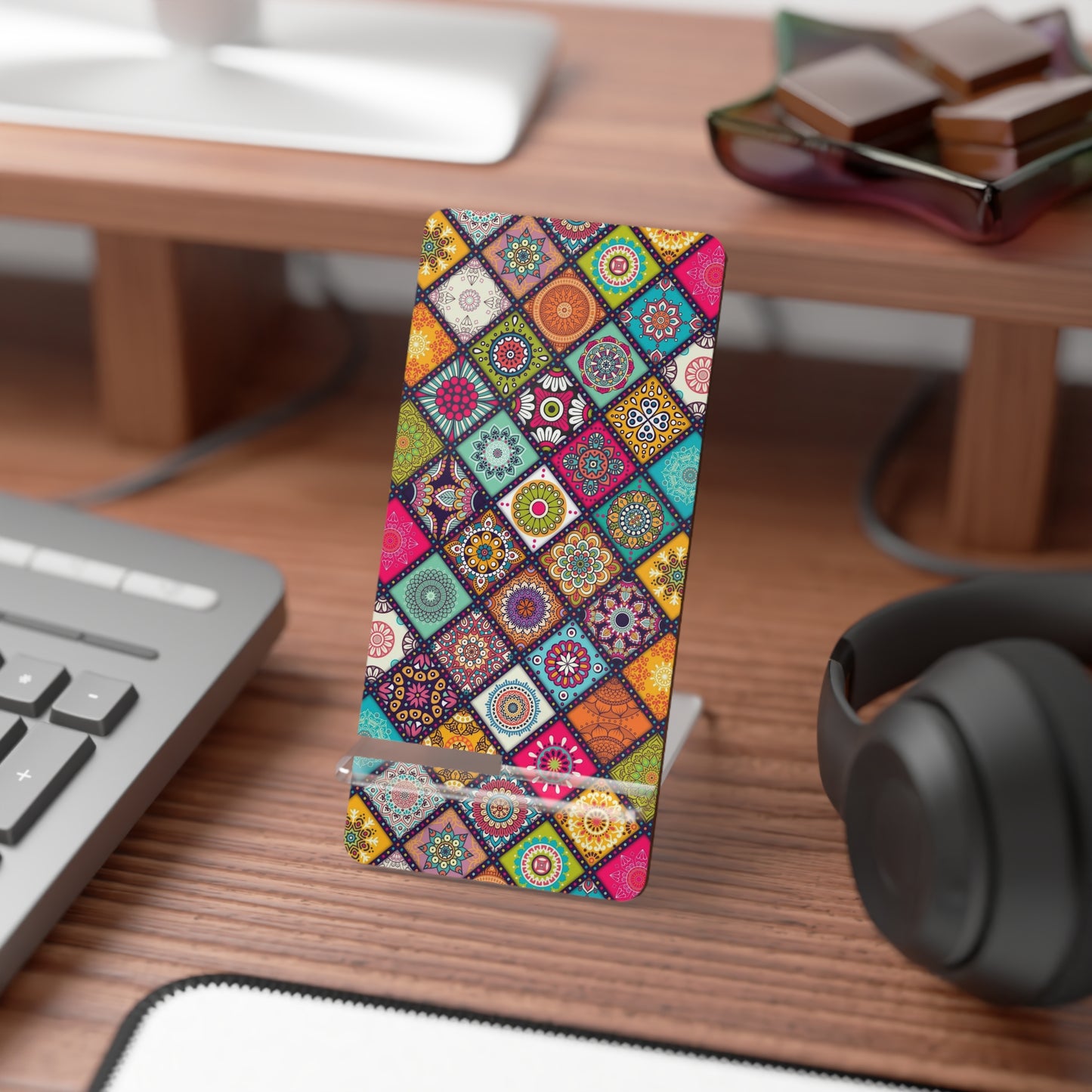 Colorful Smartphone Display Stand | Mobile Phone Holder, Desk Organizer, Gift for Tech Lovers, Home Office Decor, Unique Phone Accessory