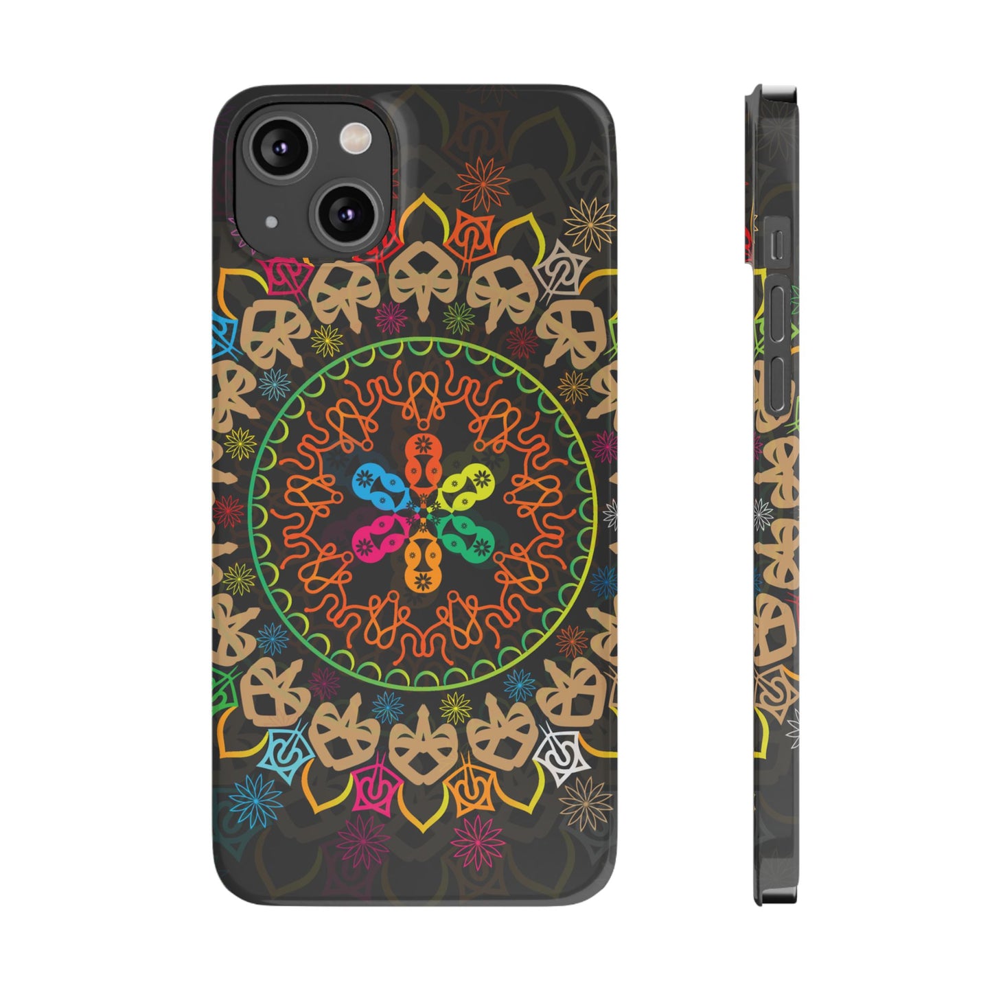 Tropical Mandala Phone Case, Colorful Slim Phone Case, Trendy Phone Cover, Artistic Gift, Eco-Friendly Phone Accessory