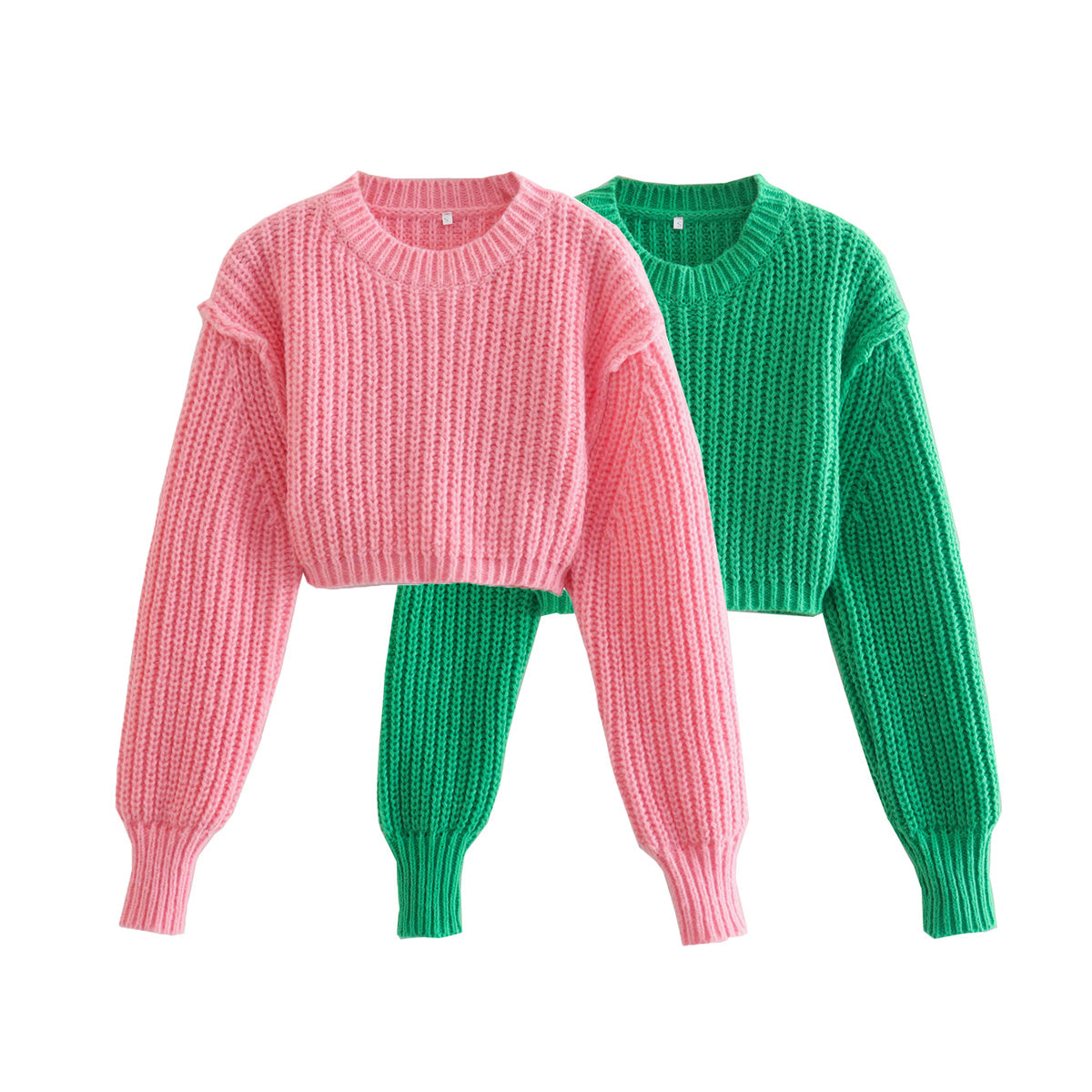 Puff Sleeve Short Sweater Women Autumn Winter Clothing Fashion New Pullover Sweater Internet Celebrity Knitted Blouse